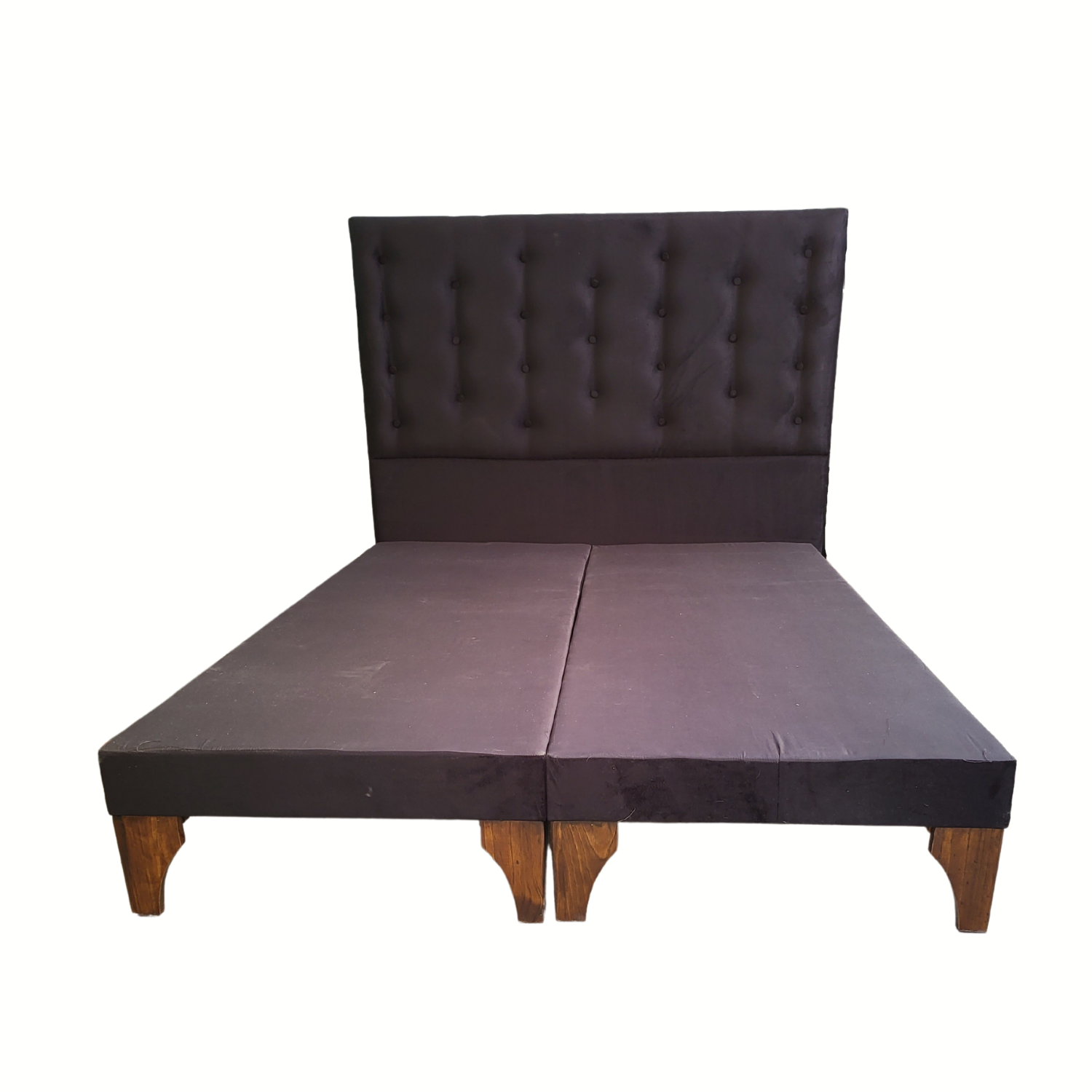 BASE MUEBLES RIMAR DIVIDIDA EUROPEA 2 PLAZAS NEGRO + RESPALDO A PISO FELPA - 1
