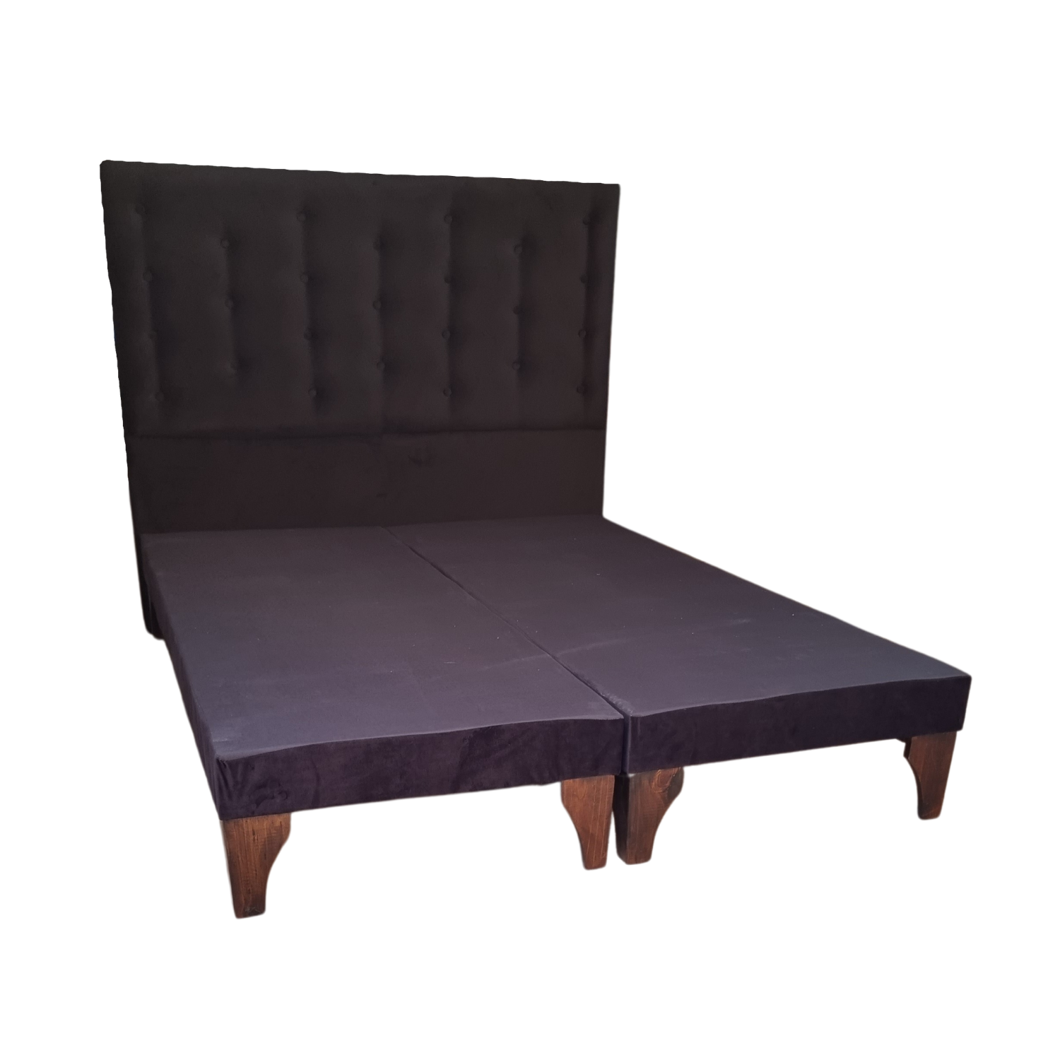 BASE MUEBLES RIMAR DIVIDIDA EUROPEA 2 PLAZAS NEGRO + RESPALDO A PISO FELPA - 2