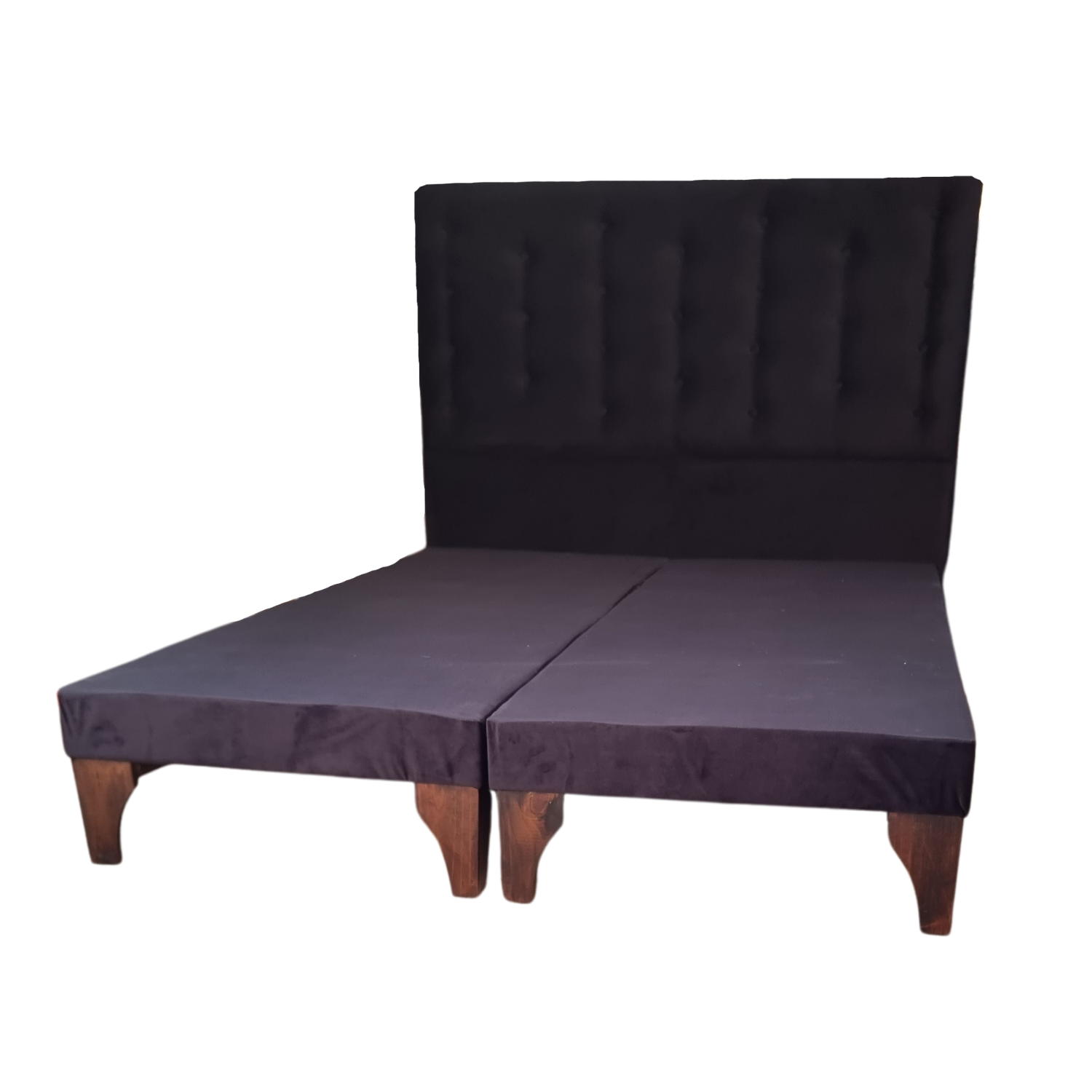 BASE MUEBLES RIMAR DIVIDIDA EUROPEA 2 PLAZAS NEGRO + RESPALDO A PISO FELPA - 3