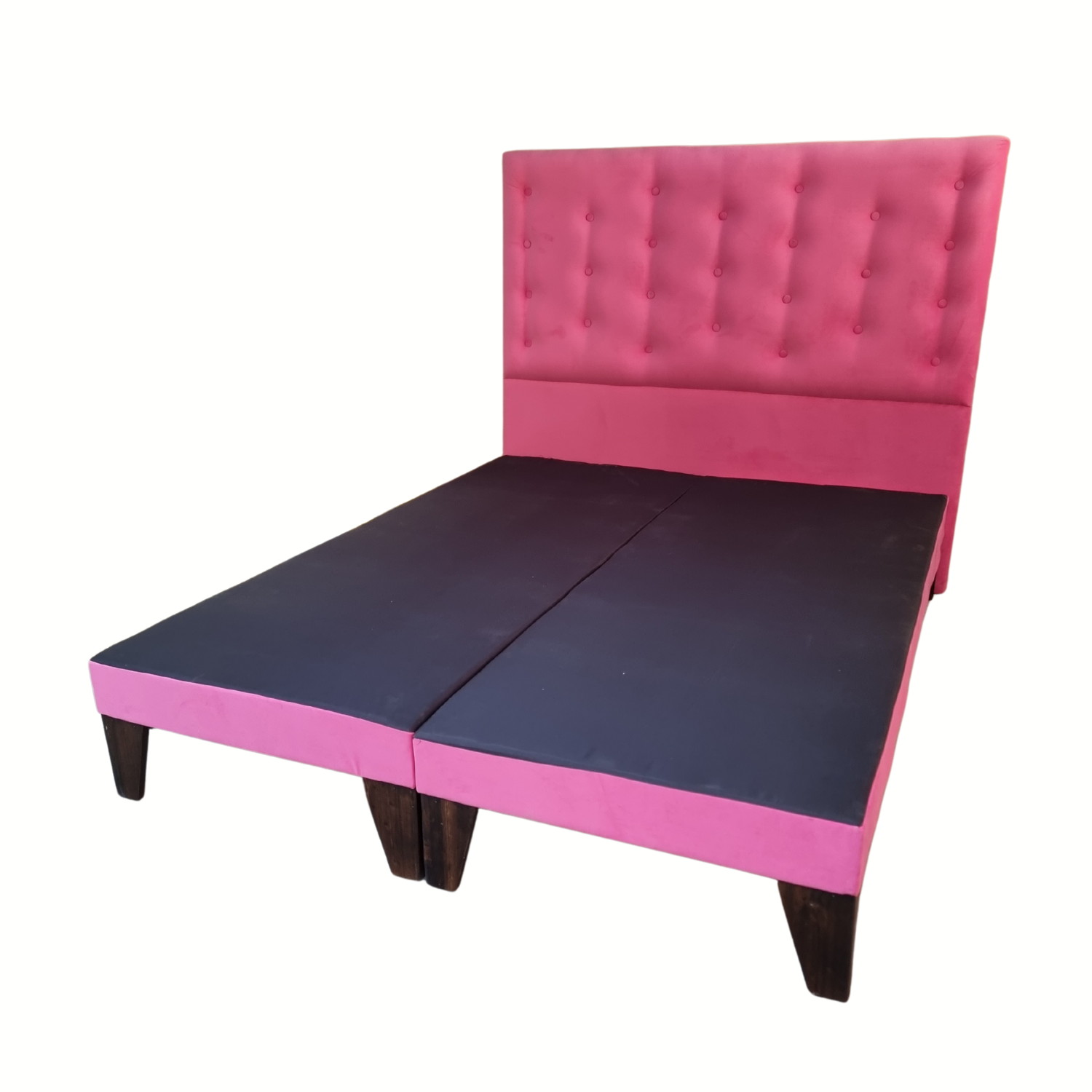 BASE MUEBLES RIMAR DIVIDIDA EUROPEA 2 PLAZAS ROSADO + RESPALDO A PISO FELPA - 3