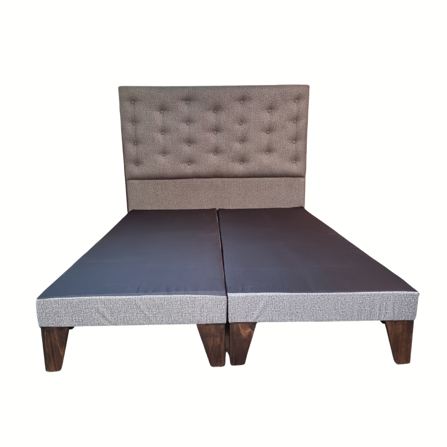 BASE MUEBLES RIMAR DIVIDIDA EUROPEA 2 PLAZAS GRIS + RESPALDO A PISO JASPIADO CAVANCHA - 1