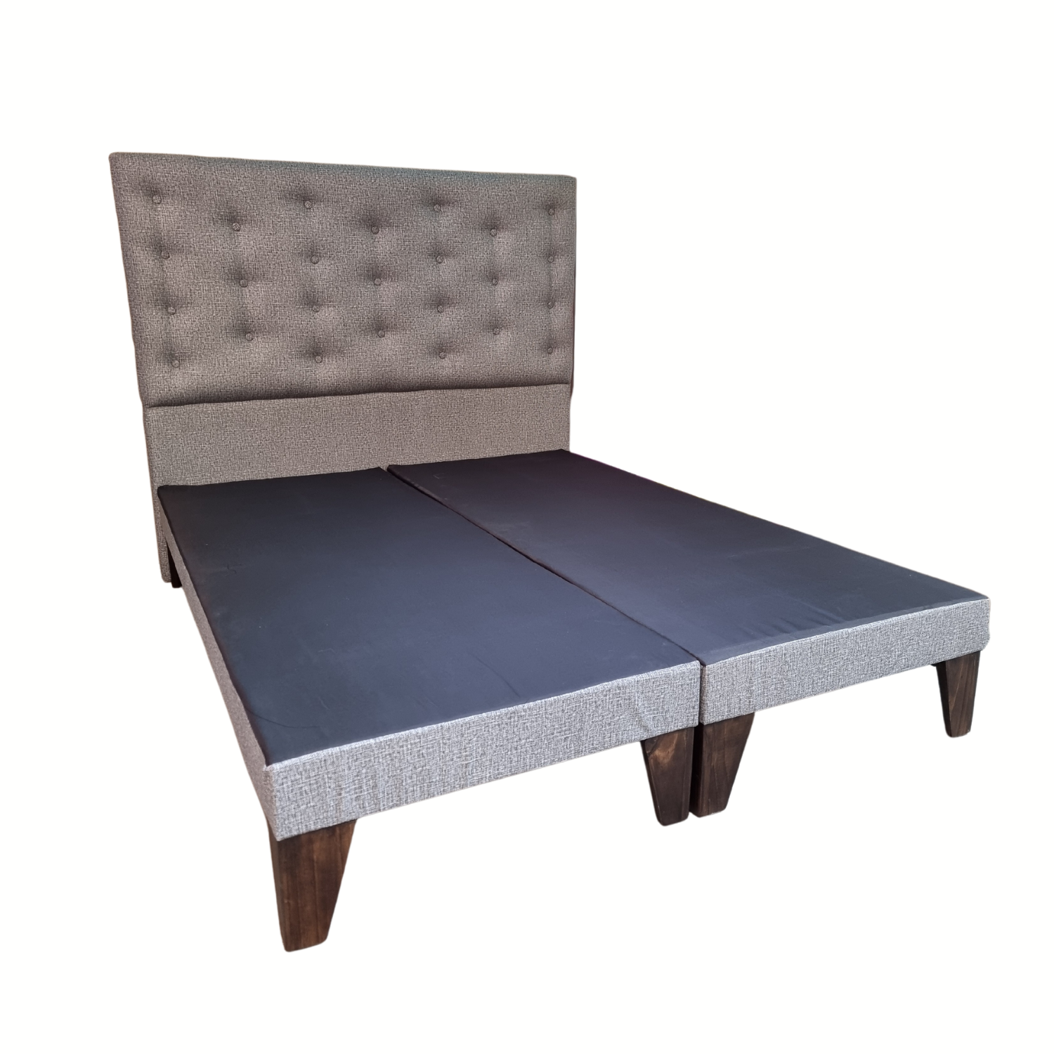 BASE MUEBLES RIMAR DIVIDIDA EUROPEA 2 PLAZAS GRIS + RESPALDO A PISO JASPIADO CAVANCHA - 2