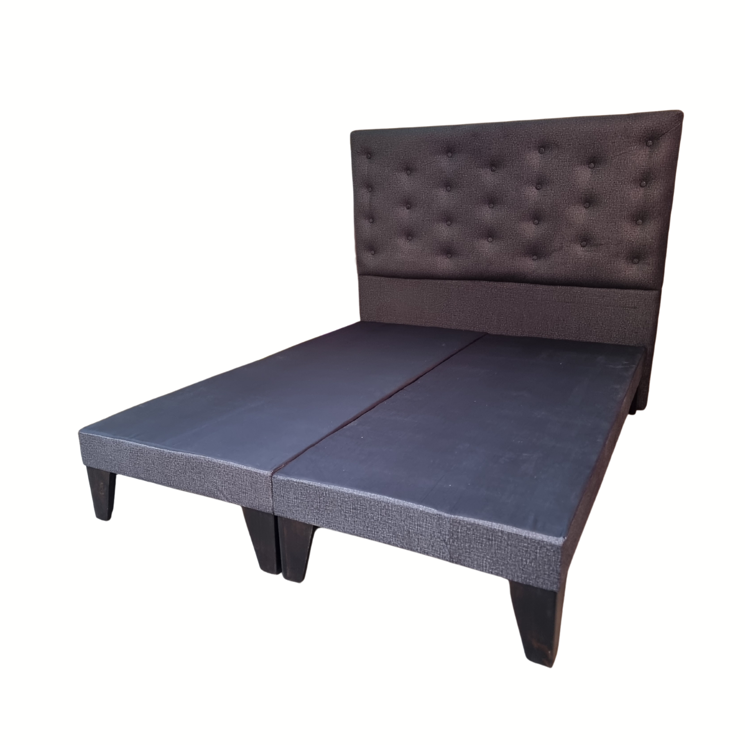 BASE MUEBLES RIMAR DIVIDIDA EUROPEA 2 PLAZAS GRIS + RESPALDO A PISO JASPIADO OSC CAVANCHA - 3