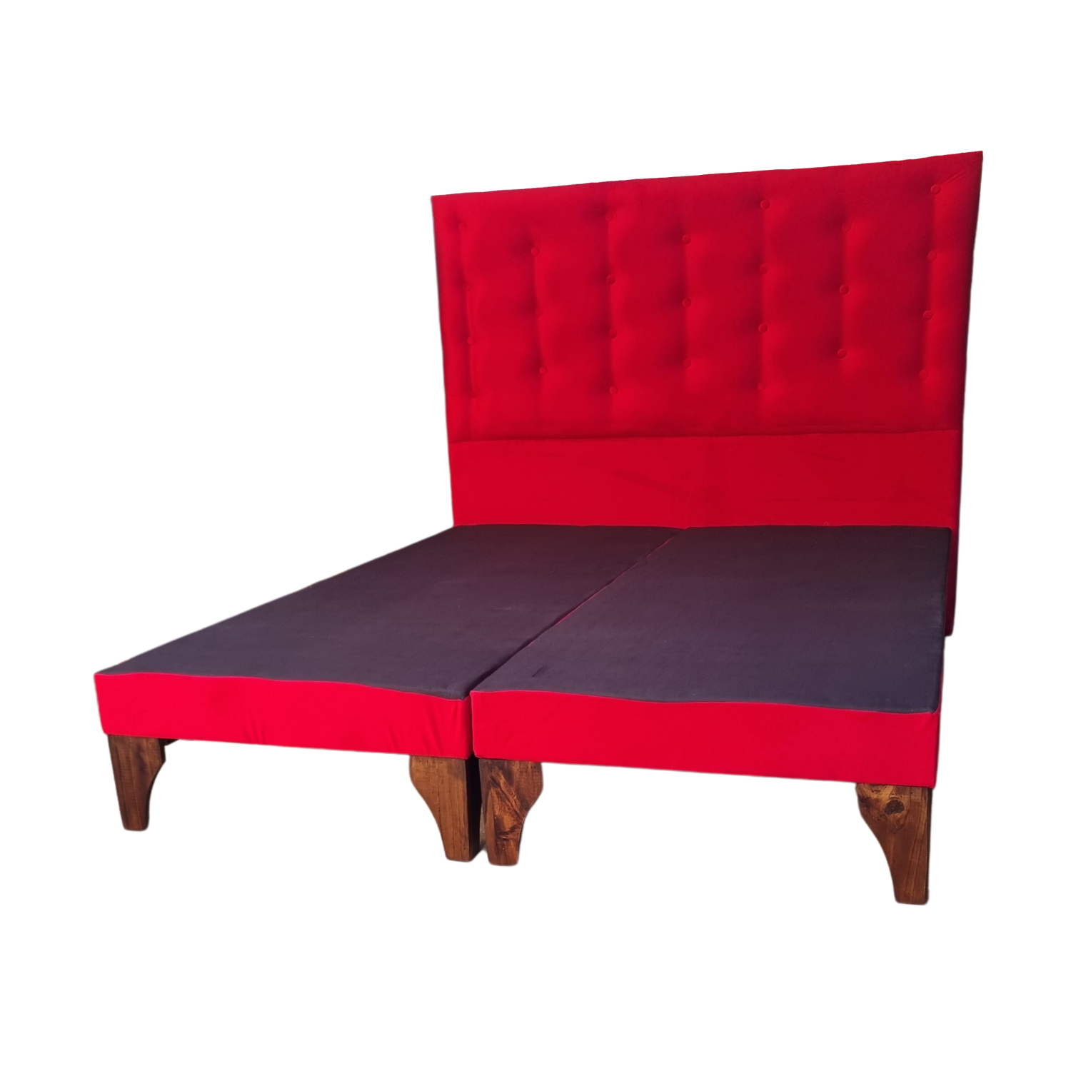 BASE MUEBLES RIMAR DIVIDIDA EUROPEA 2 PLAZAS ROJO + RESPALDO A PISO FELPA - 3