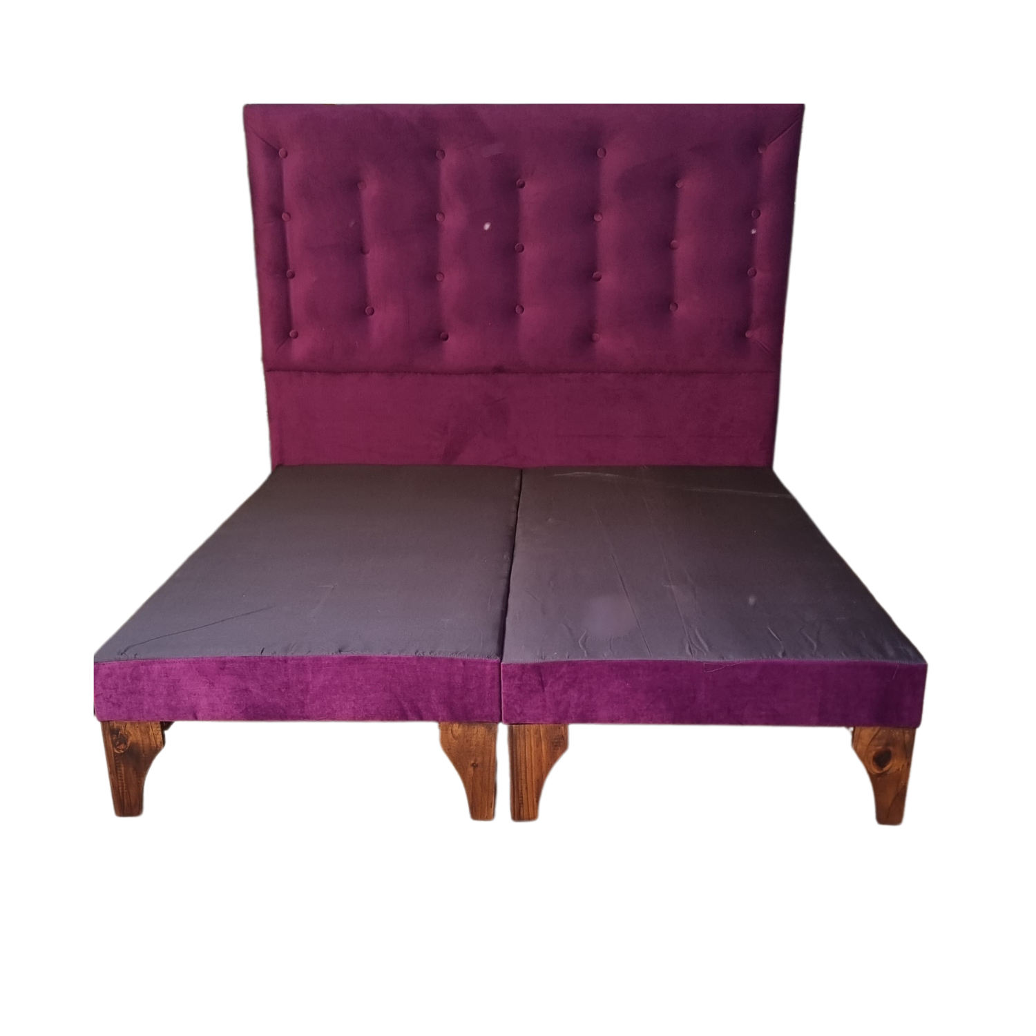 BASE MUEBLES RIMAR DIVIDIDA EUROPEA 2 PLAZAS MORADO + RESPALDO A PISO FELPA - 1