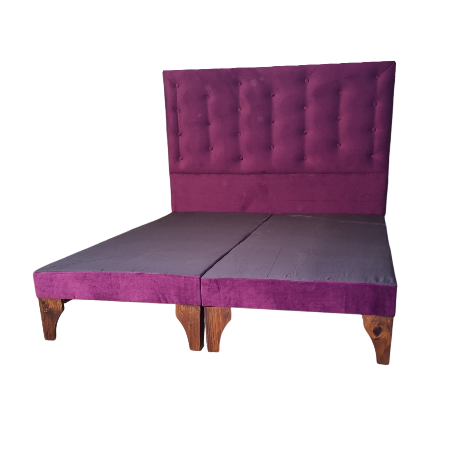 BASE MUEBLES RIMAR DIVIDIDA EUROPEA 2 PLAZAS MORADO + RESPALDO A PISO FELPA - 3