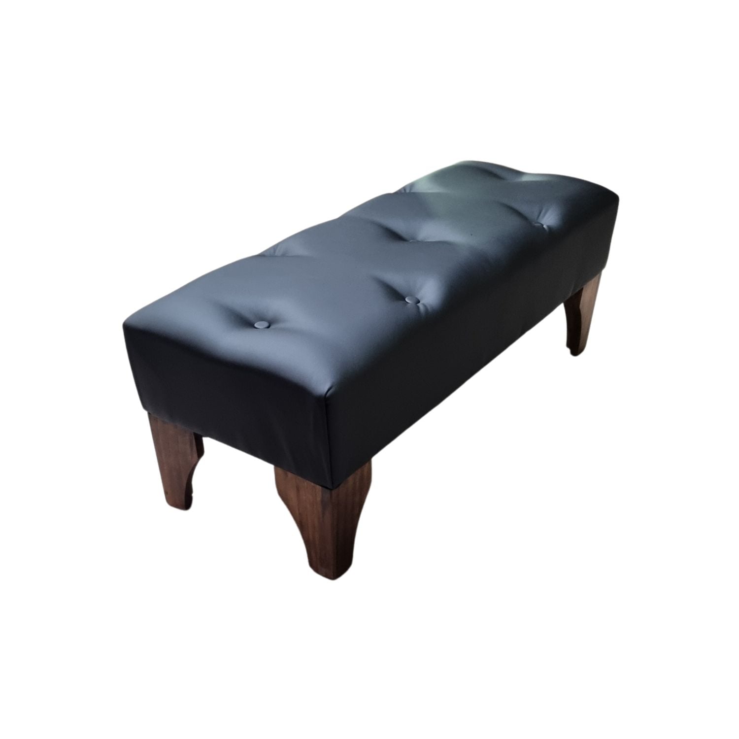 BANQUETA MUEBLES RIMAR BOTONE NEGRO ECO CUERO - 2