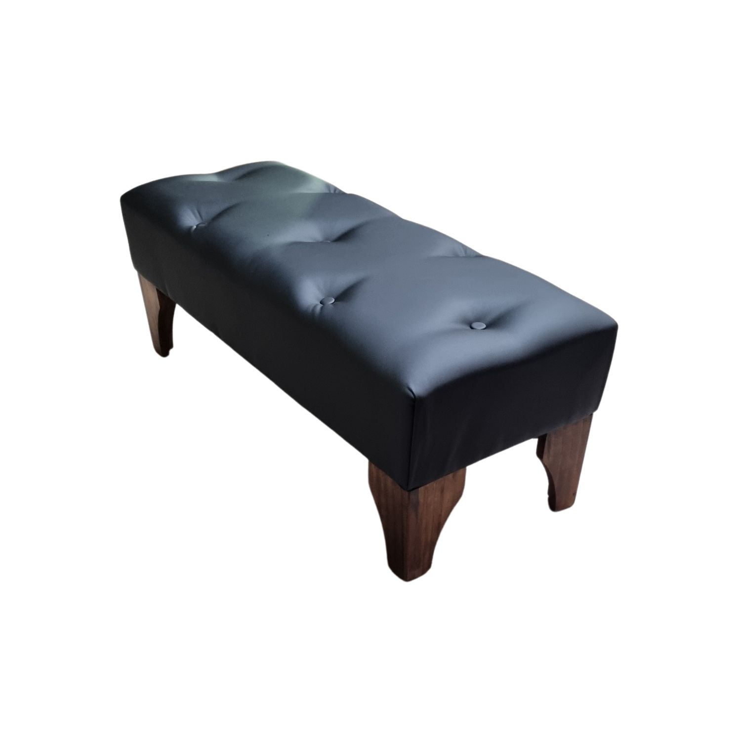 BANQUETA MUEBLES RIMAR BOTONE NEGRO ECO CUERO - 3