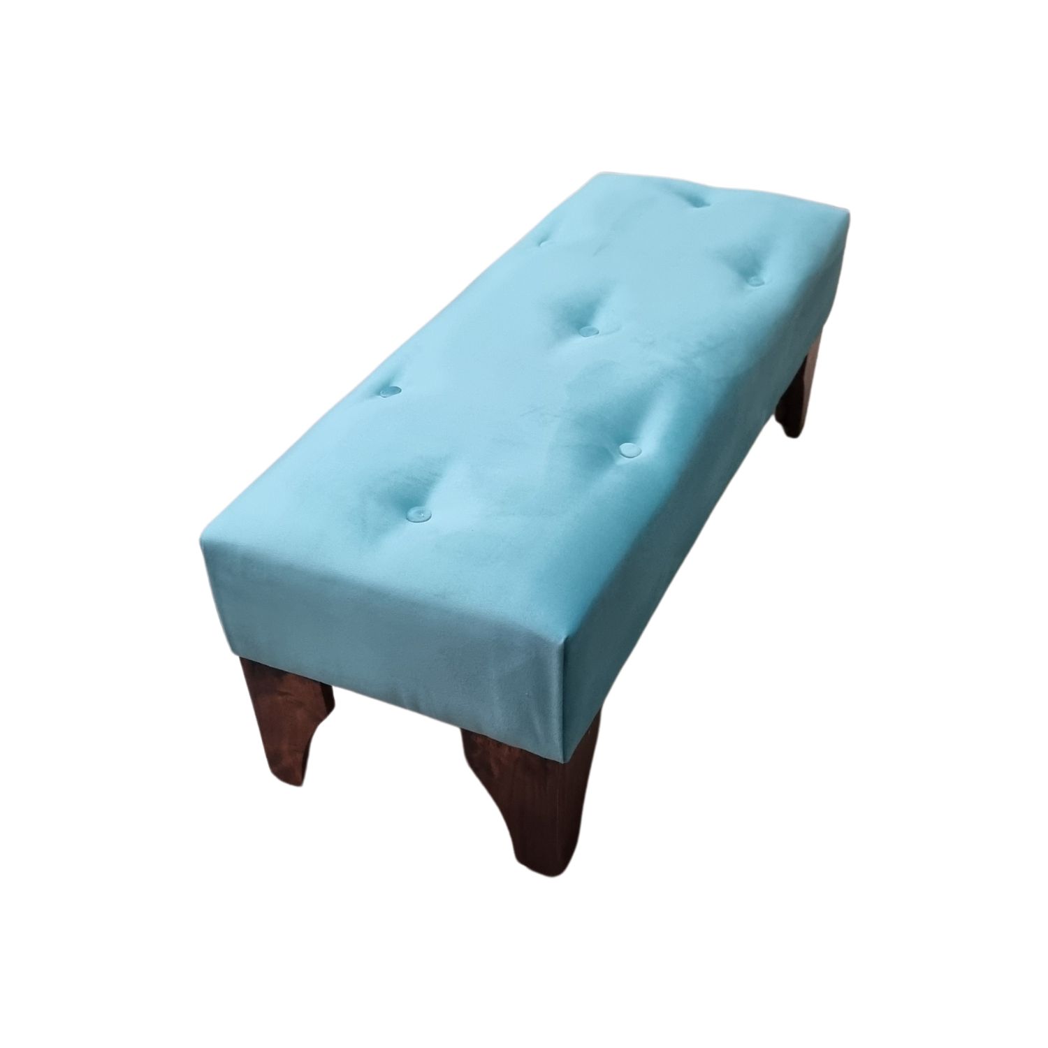 BANQUETA MUEBLES RIMAR BOTONE TURQUESA FELPA - 2