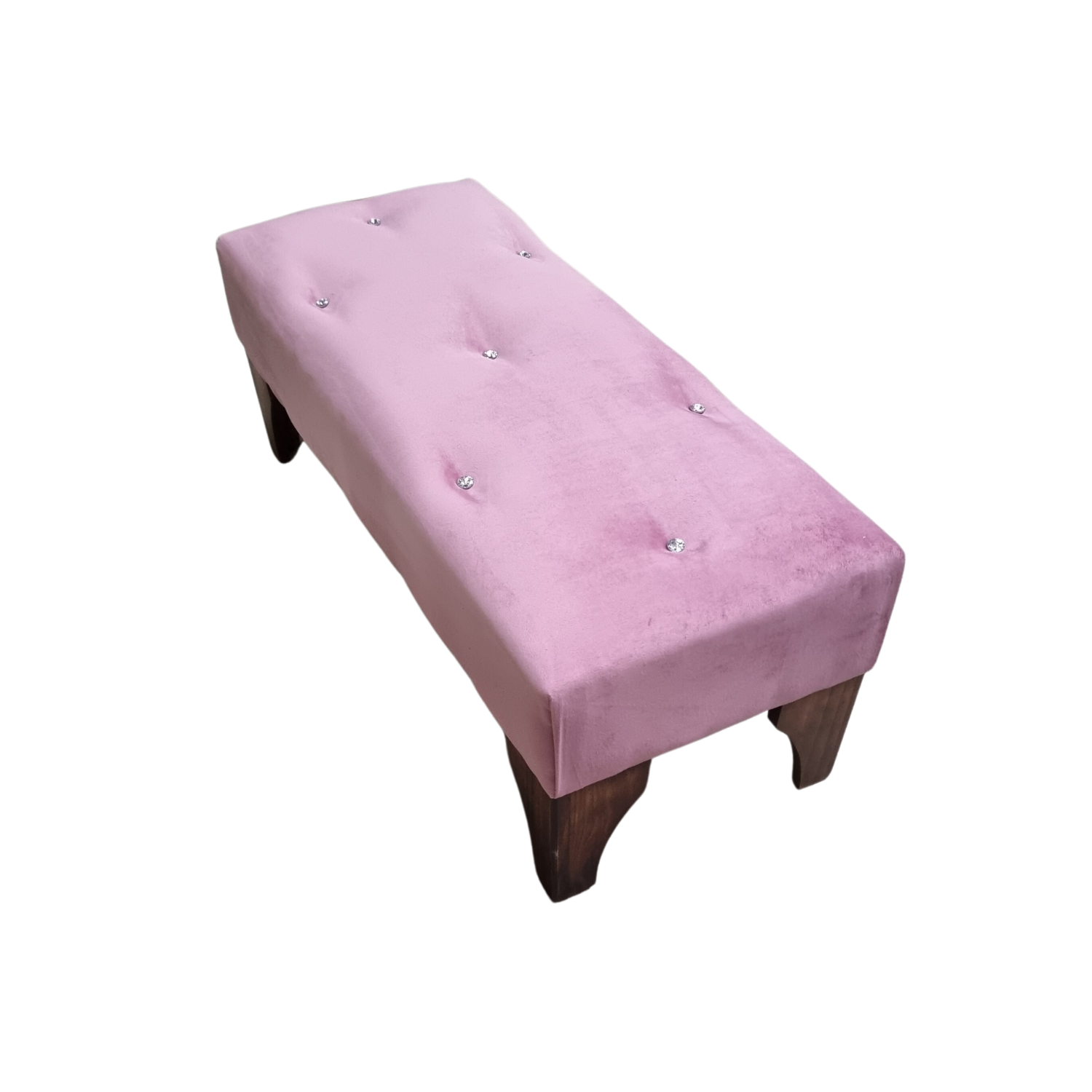 BANQUETA MUEBLES RIMAR BOTONE PALO ROSA FELPA DIAMANTE - 3