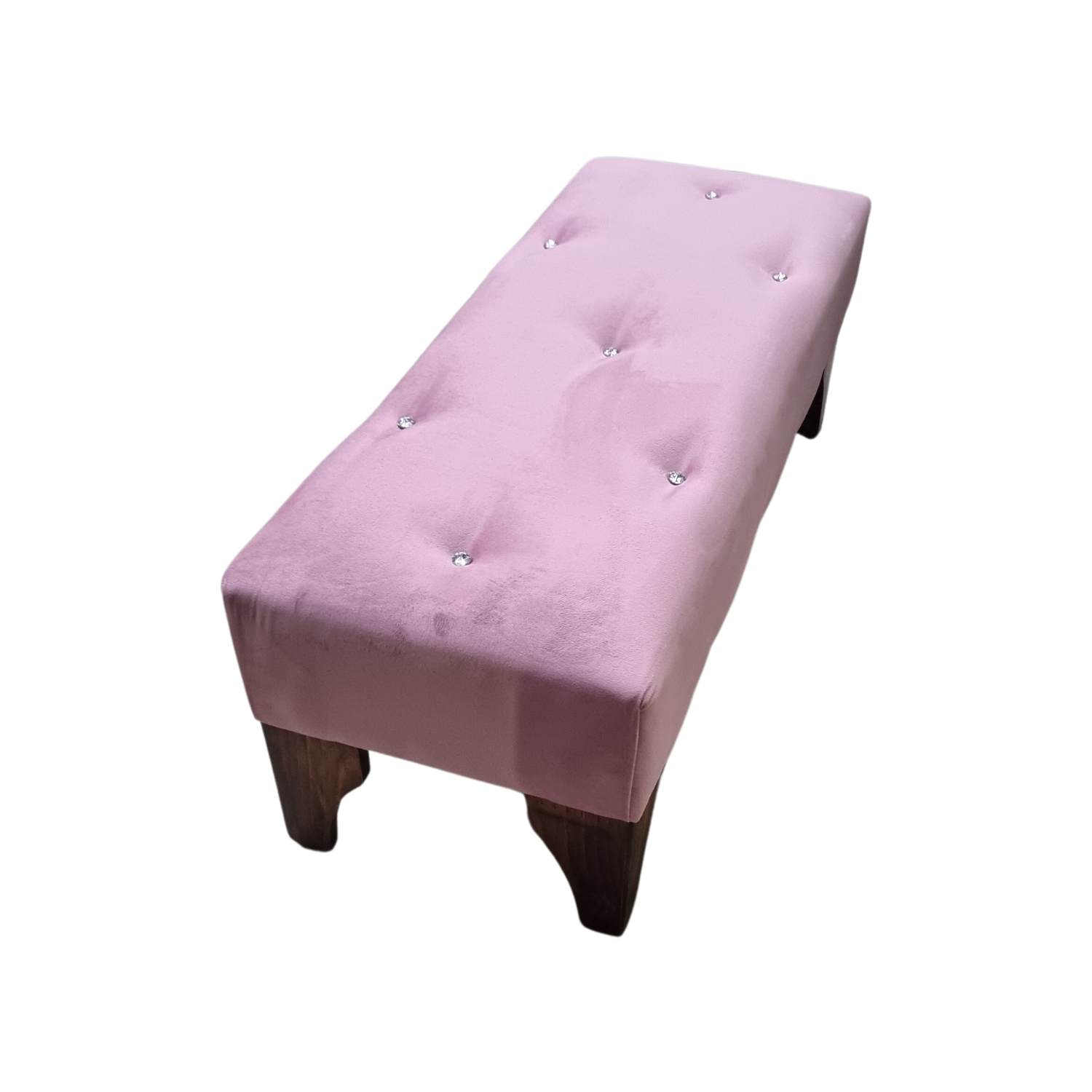 BANQUETA MUEBLES RIMAR BOTONE PALO ROSA FELPA DIAMANTE - 4