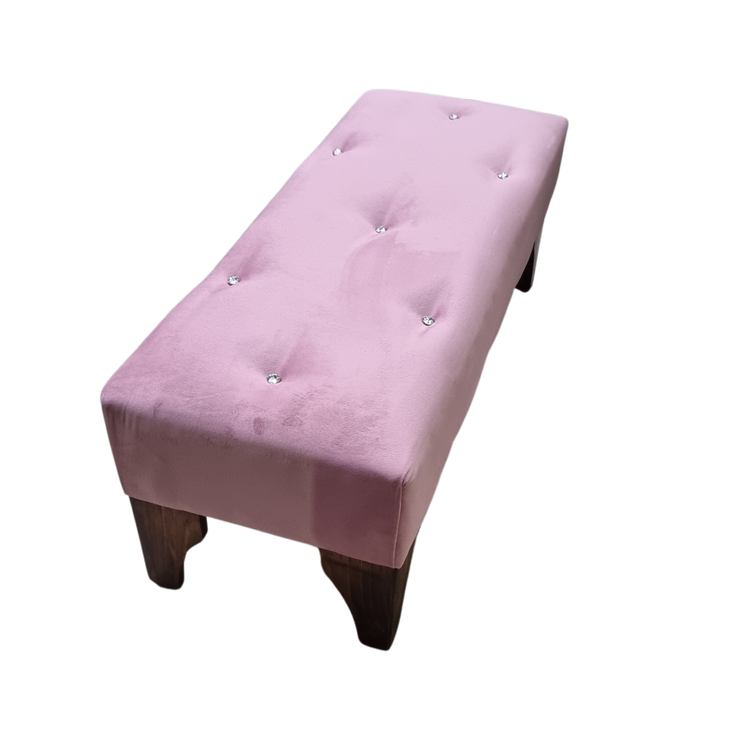 BANQUETA MUEBLES RIMAR BOTONE PALO ROSA FELPA DIAMANTE - 5