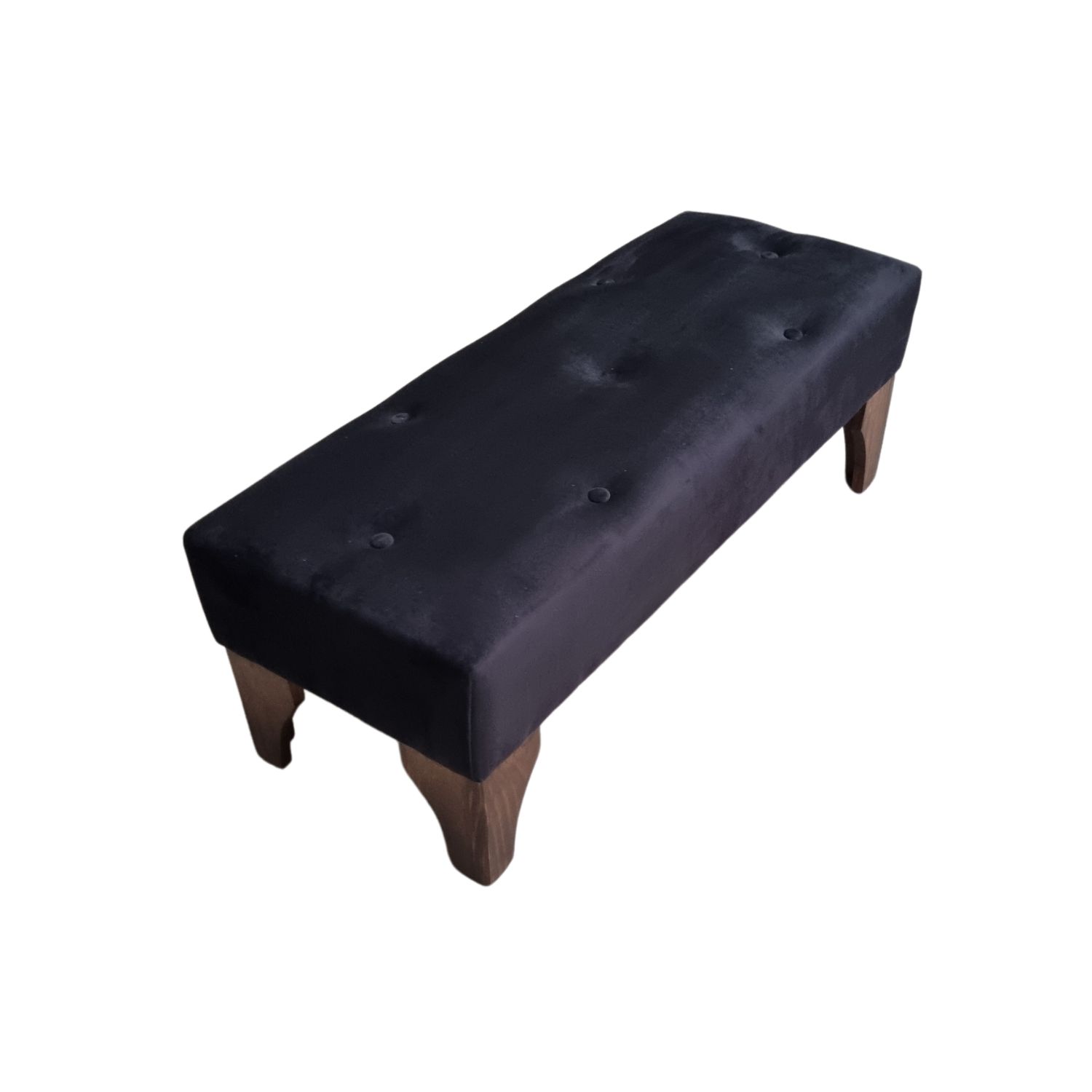 BANQUETA MUEBLES RIMAR BOTONE NEGRO FELPA - 2