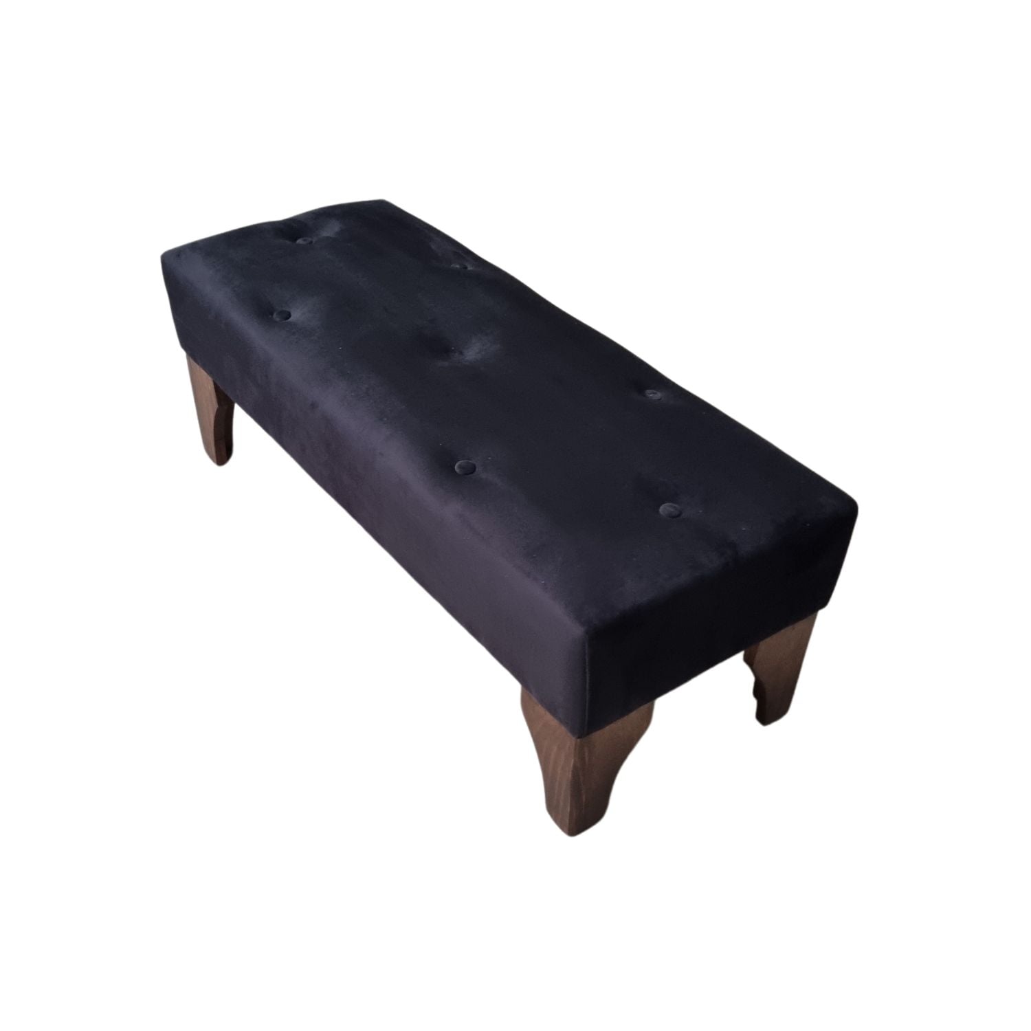 BANQUETA MUEBLES RIMAR BOTONE NEGRO FELPA - 3