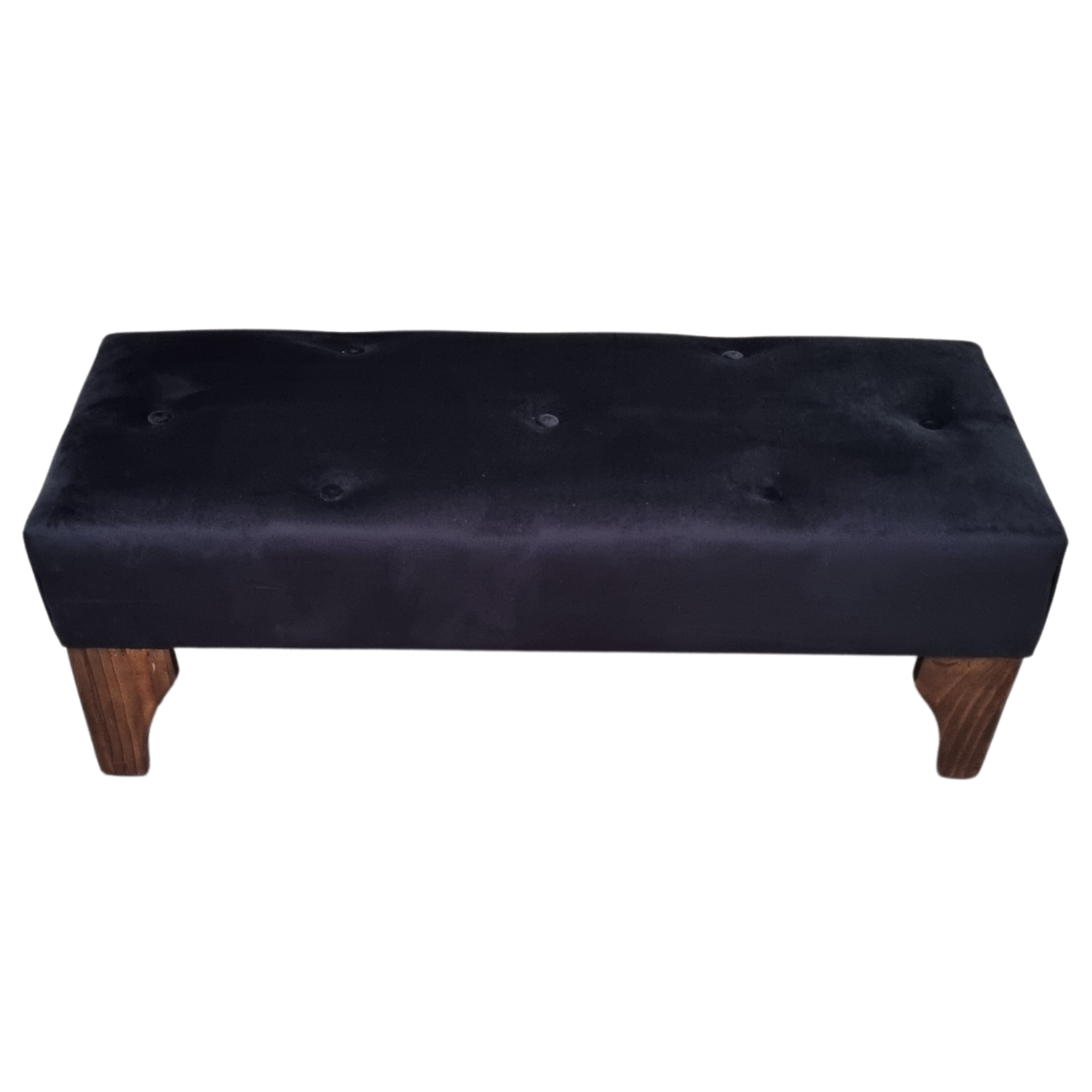 BANQUETA MUEBLES RIMAR BOTONE NEGRO FELPA - 4