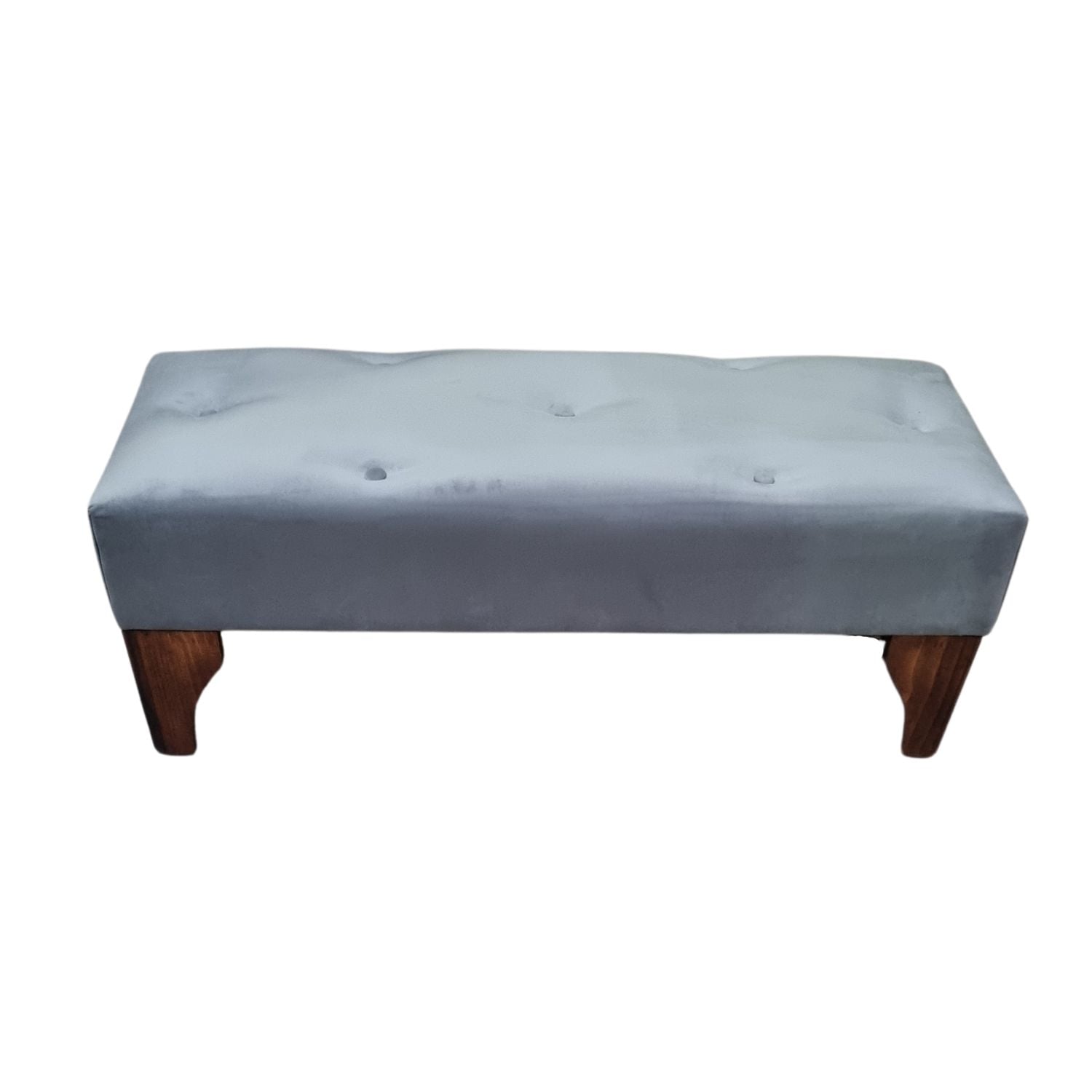 BANQUETA MUEBLES RIMAR BOTONE GRIS FELPA - 1