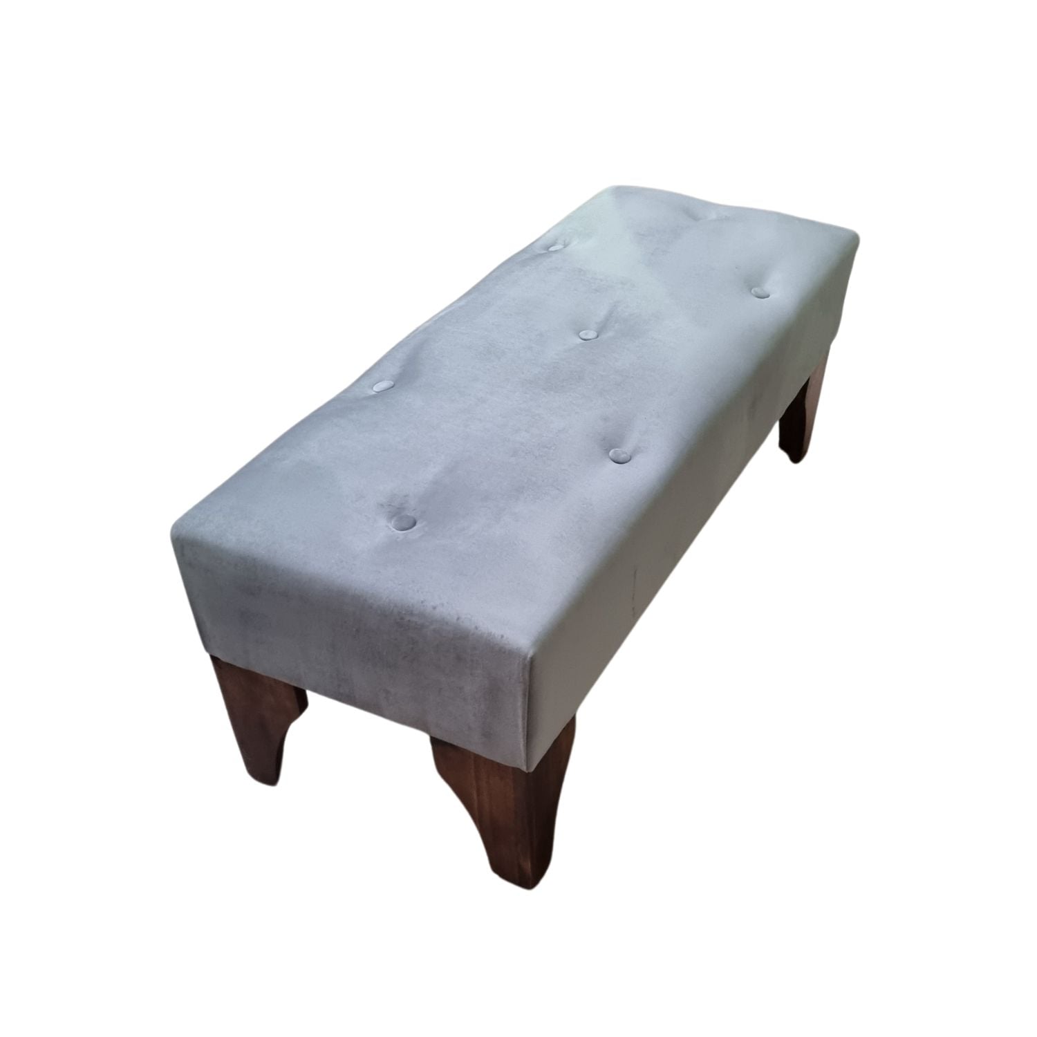 BANQUETA MUEBLES RIMAR BOTONE GRIS FELPA - 2
