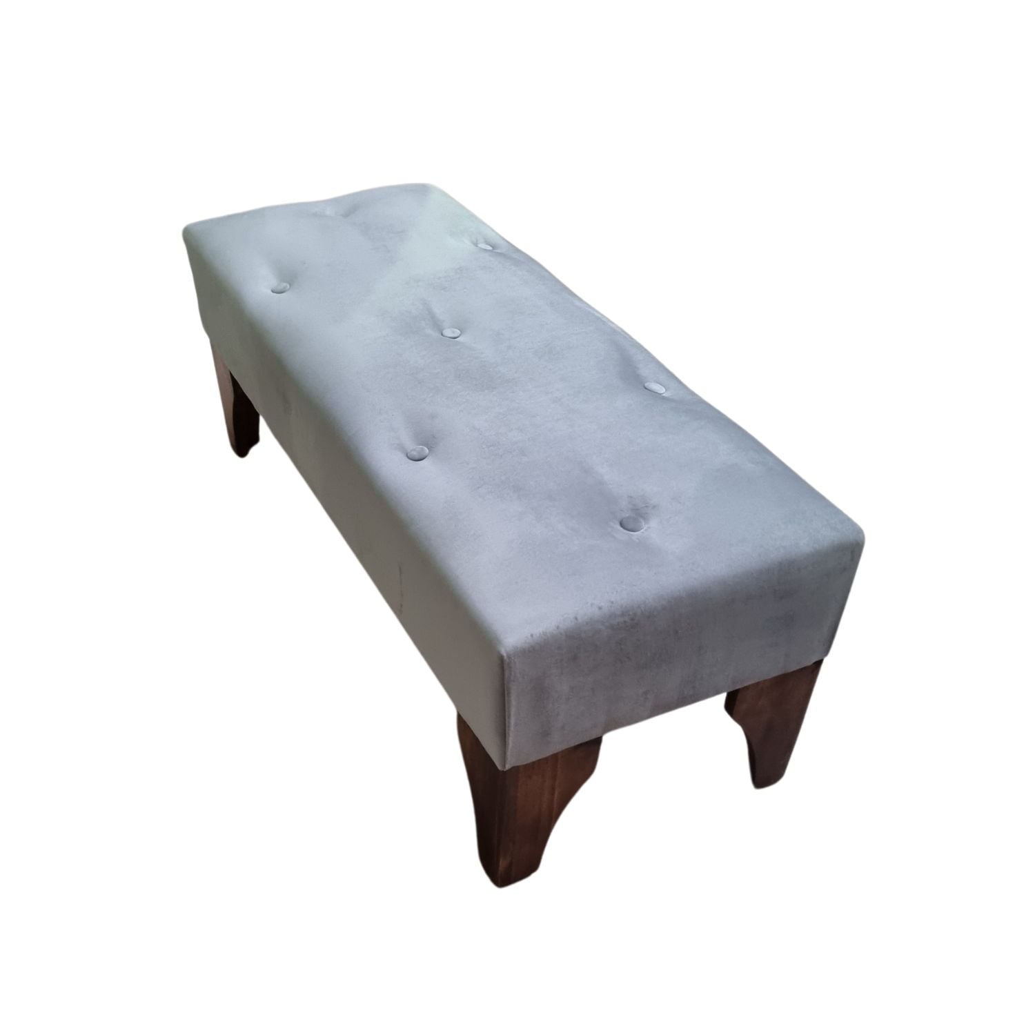 BANQUETA MUEBLES RIMAR BOTONE GRIS FELPA - 3