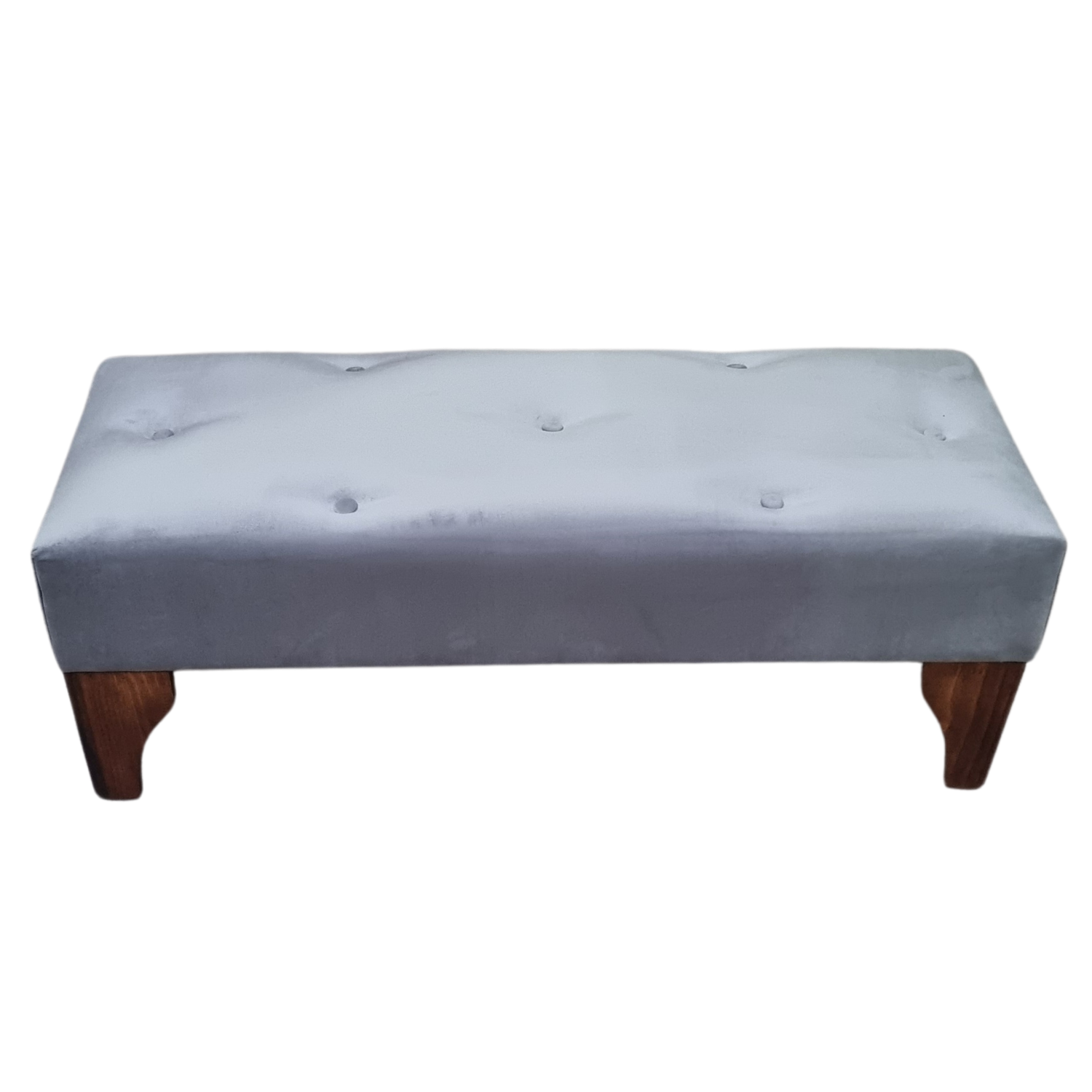 BANQUETA MUEBLES RIMAR BOTONE GRIS FELPA - 4