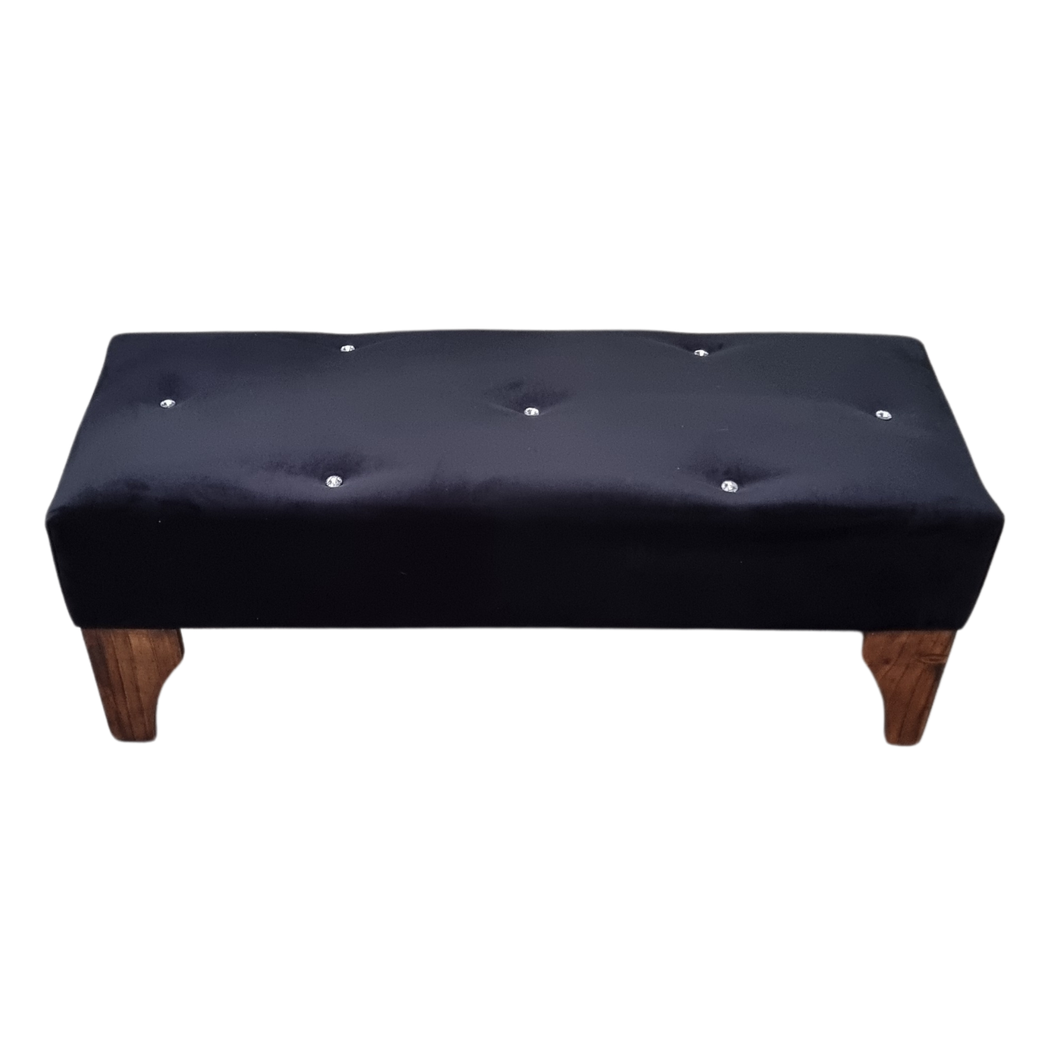 BANQUETA MUEBLES RIMAR BOTONE NEGRO FELPA DIAMANTE - 4