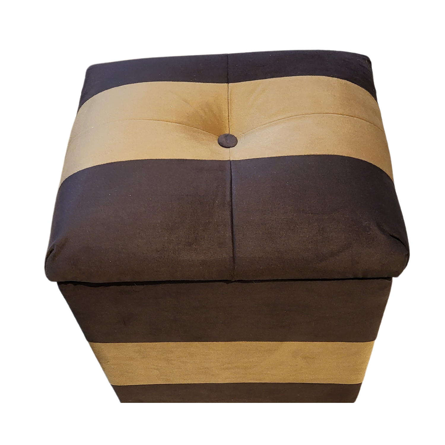 POUF MUEBLES RIMAR MULTICOLOR BAUL CAFÉ BEIGE BICOLOR FELPA - 4