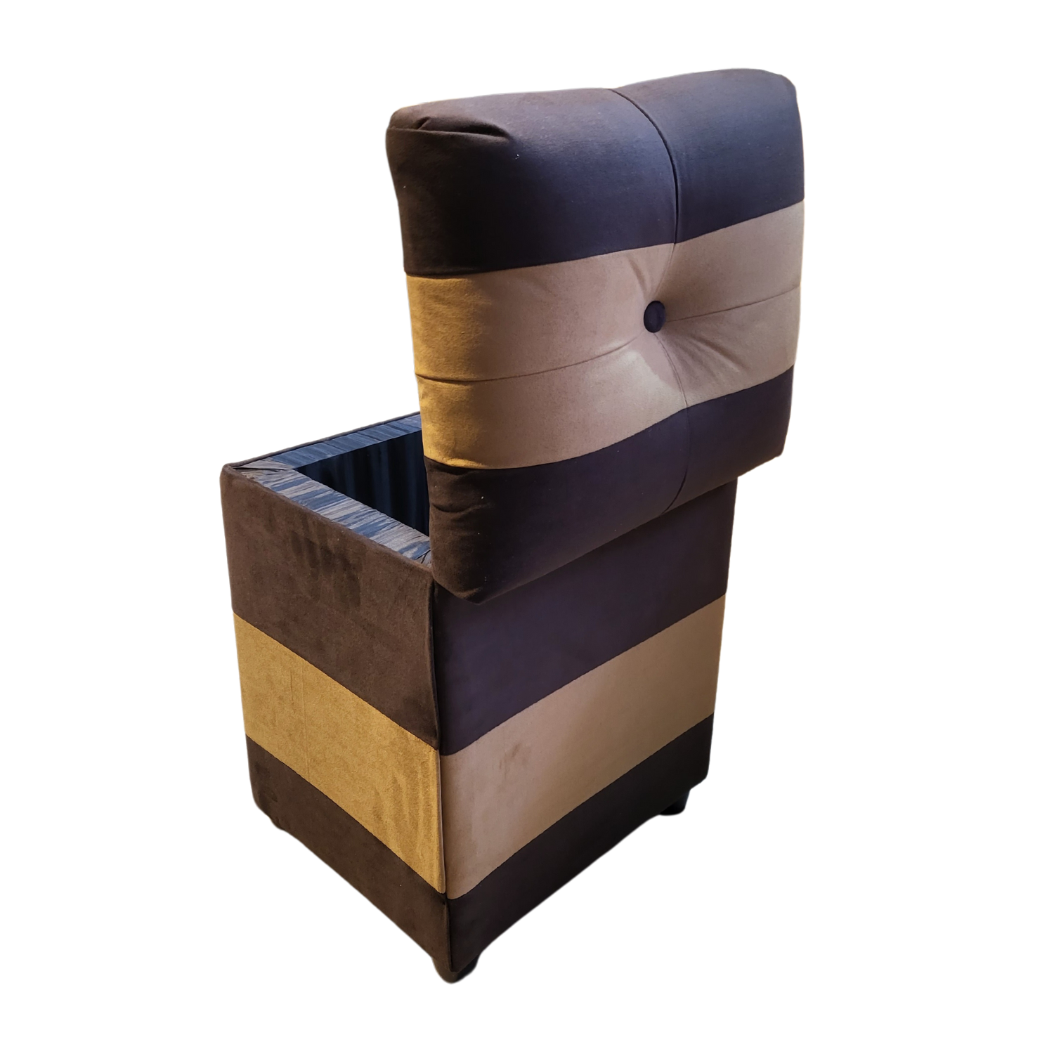 POUF MUEBLES RIMAR MULTICOLOR BAUL CAFÉ BEIGE BICOLOR FELPA - 5