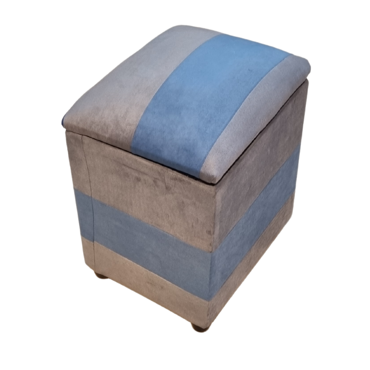 POUF MUEBLES RIMAR FELPA MULTICOLOR BAUL GRIS AZUL BICOLOR - 2