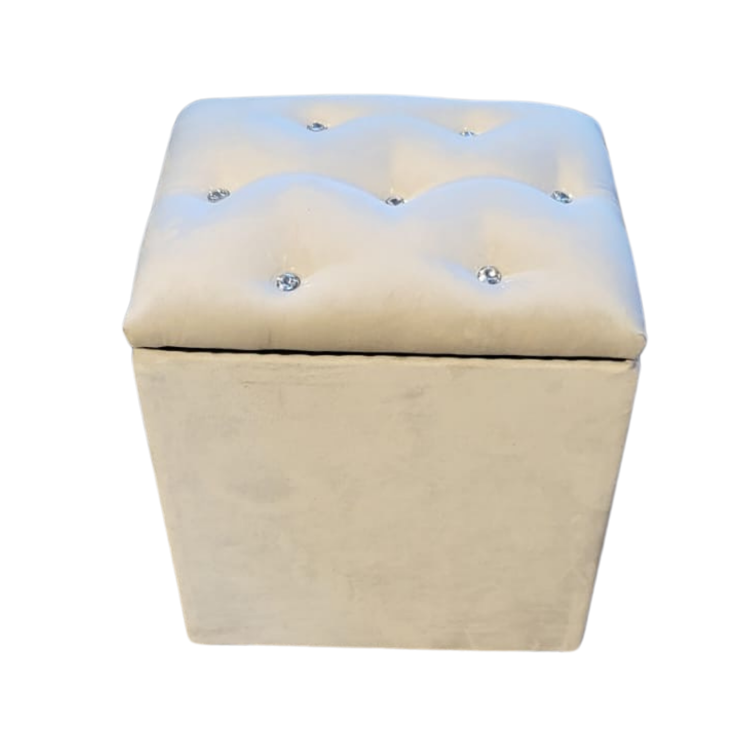 POUF MUEBLES RIMAR BAUL CRUDO FELPA DIAMANTE - 2