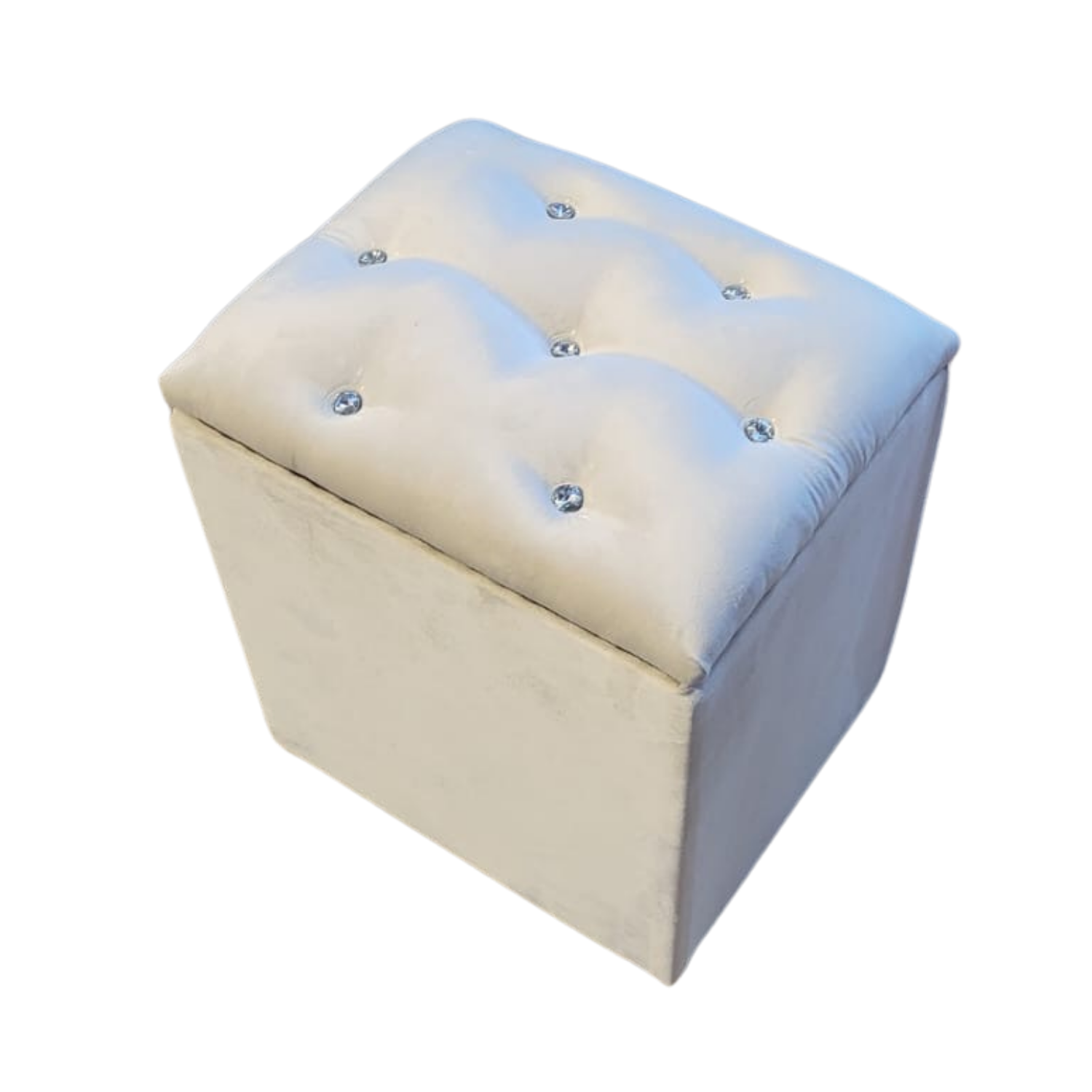 POUF MUEBLES RIMAR BAUL CRUDO FELPA DIAMANTE - 5