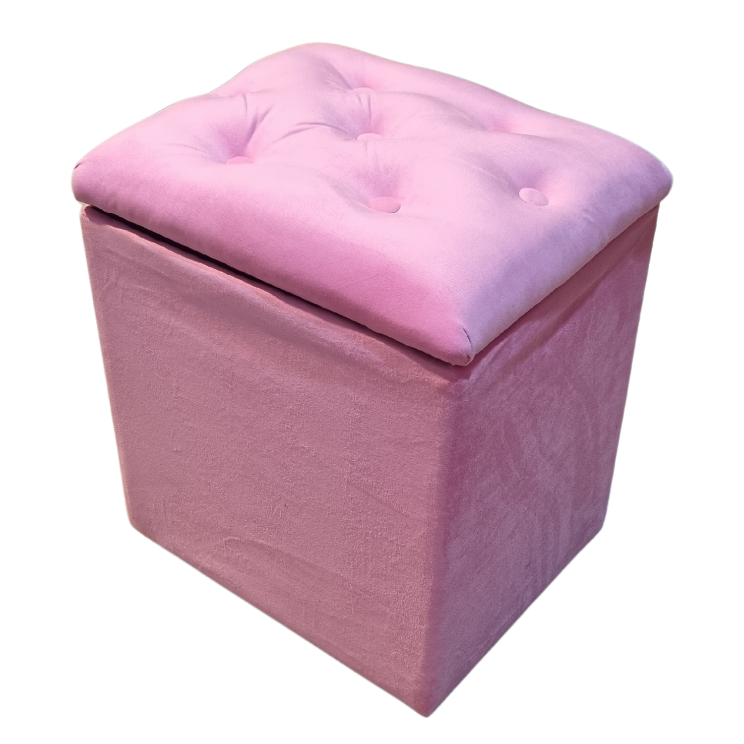 POUF MUEBLES RIMAR FELPA ROSADO BAUL CLARO - 3