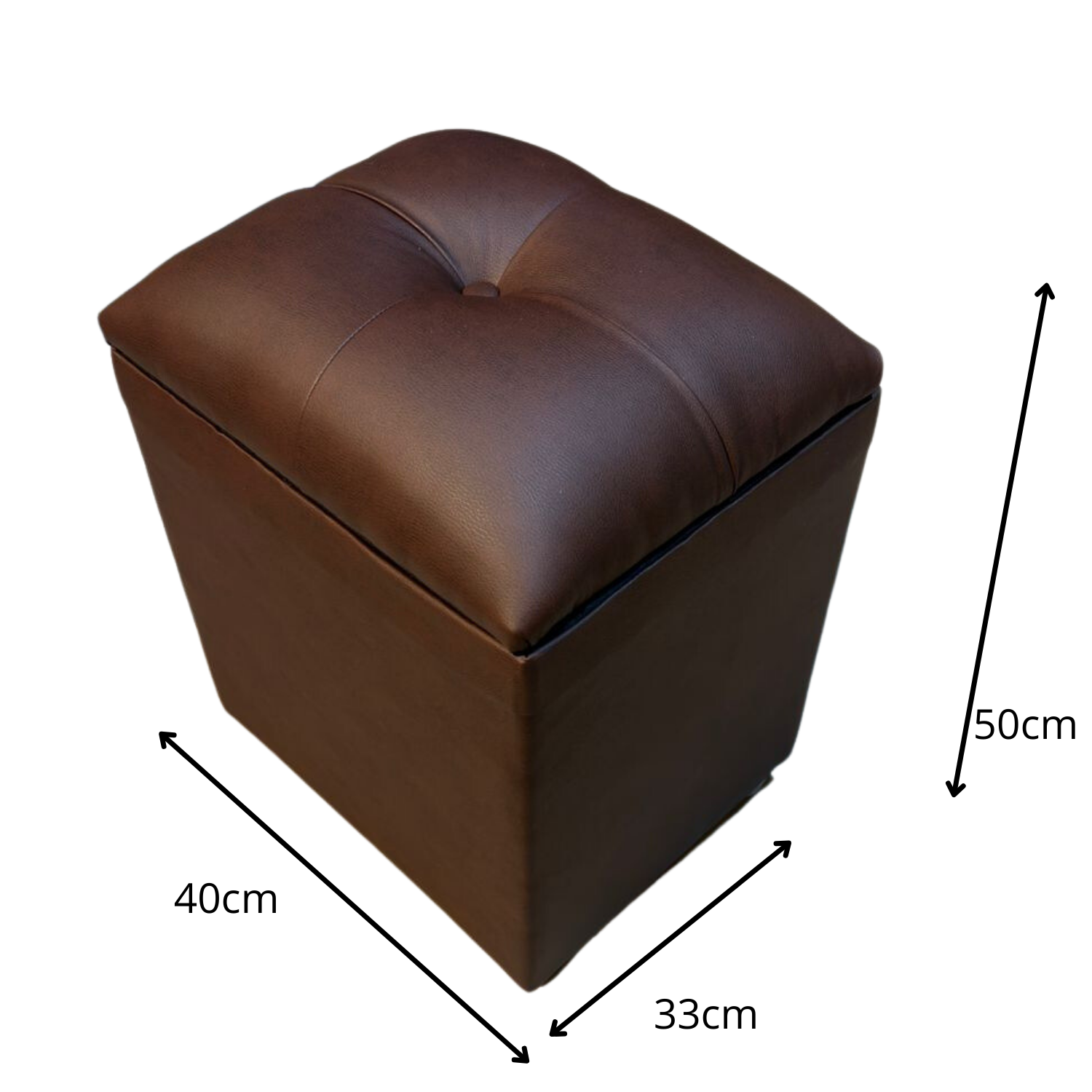 POUF MUEBLES RIMAR CAFE BAUL CHOCOLATE ECO CUERO - 3