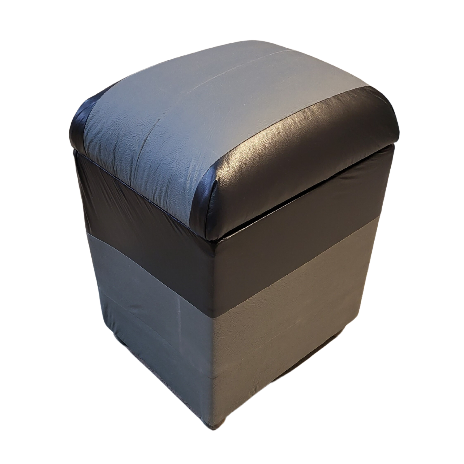 POUF MUEBLES RIMAR MULTICOLOR BAUL NEGRO GRIS ECO CUERO - 3