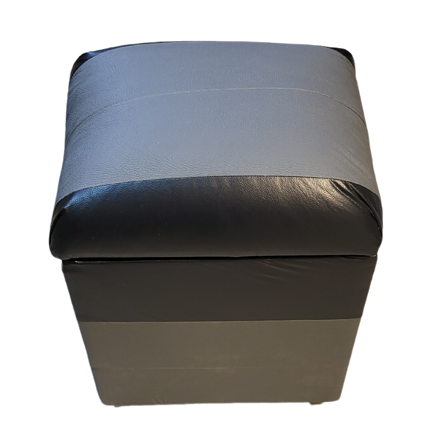 POUF MUEBLES RIMAR MULTICOLOR BAUL NEGRO GRIS ECO CUERO - 4
