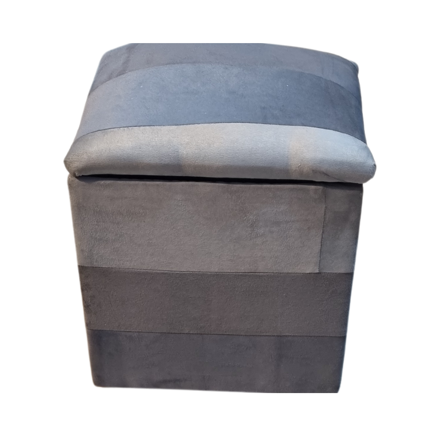 POUF MUEBLES RIMAR FELPA GRIS BAUL ES - 1