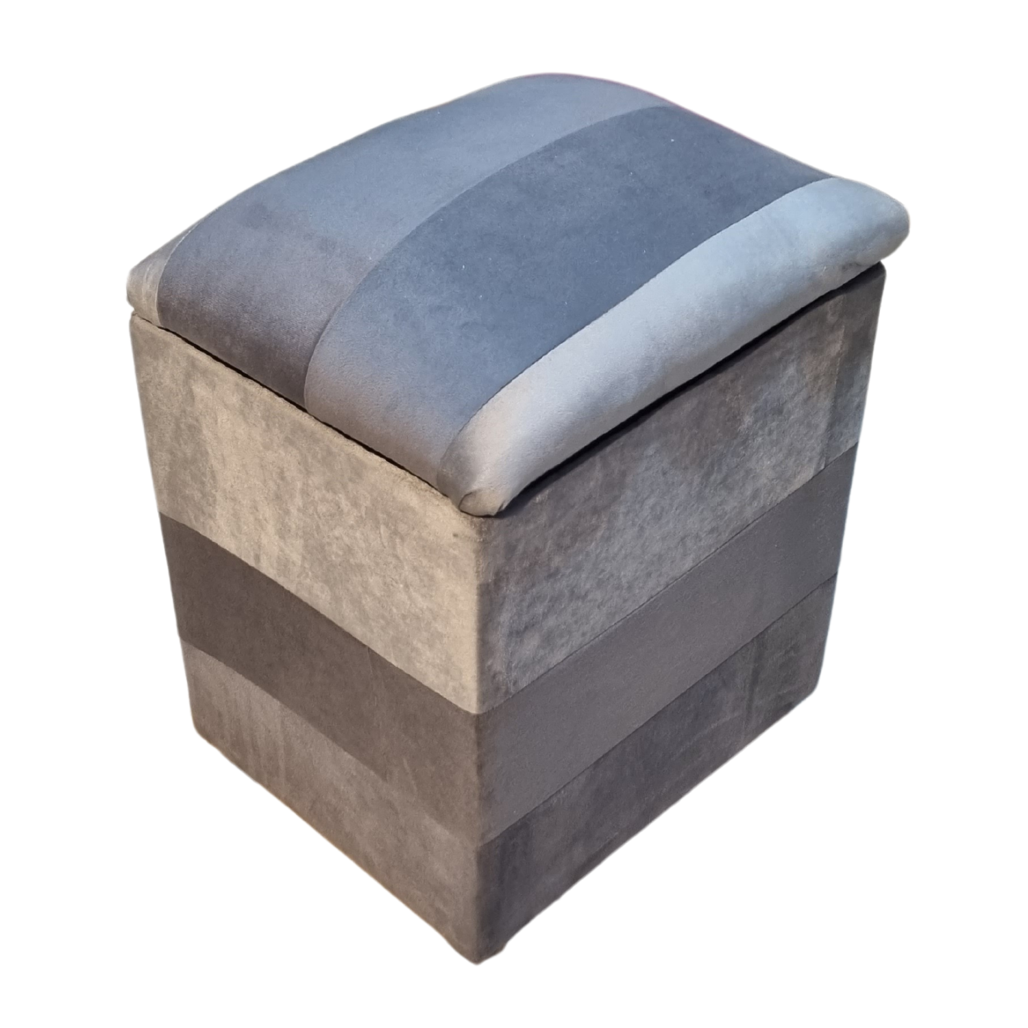 POUF MUEBLES RIMAR FELPA GRIS BAUL ES - 2