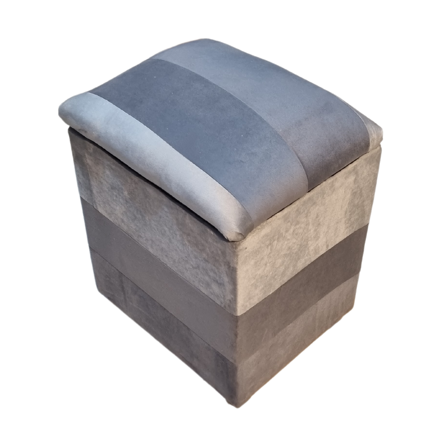 POUF MUEBLES RIMAR FELPA GRIS BAUL ES - 3