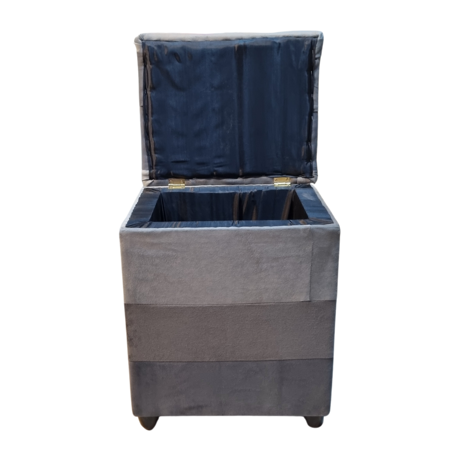 POUF MUEBLES RIMAR FELPA GRIS BAUL ES - 4