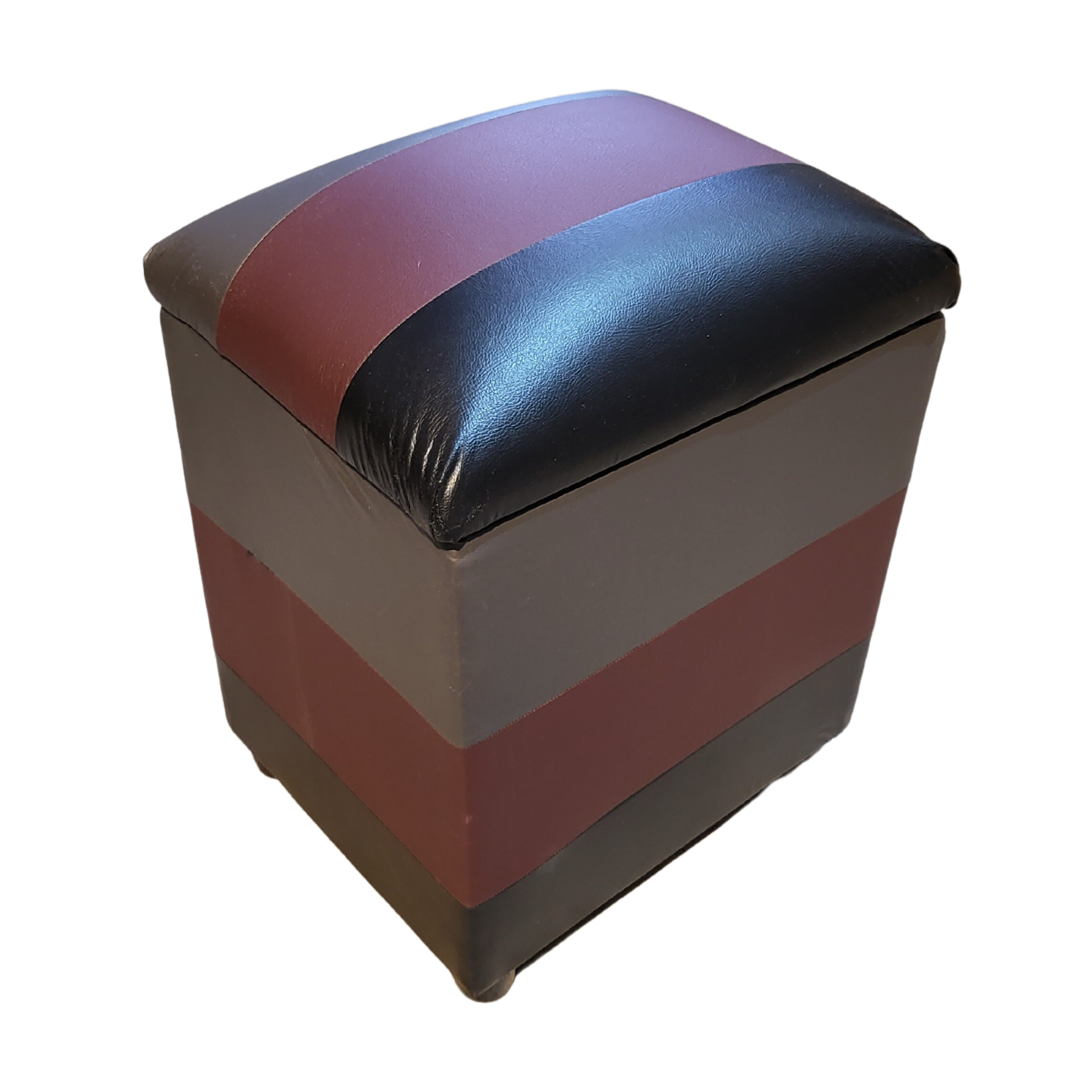 POUF MUEBLES RIMAR MULTICOLOR BAUL NEGRO GRIS VINO ECO CUERO - 2