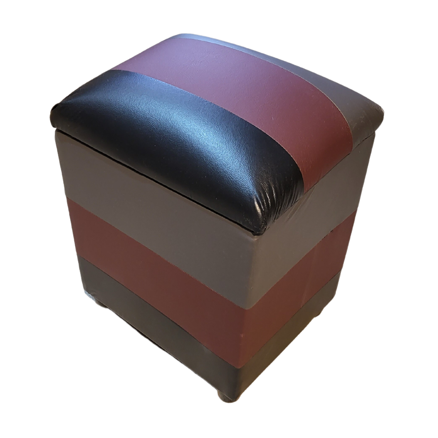 POUF MUEBLES RIMAR MULTICOLOR BAUL NEGRO GRIS VINO ECO CUERO - 3