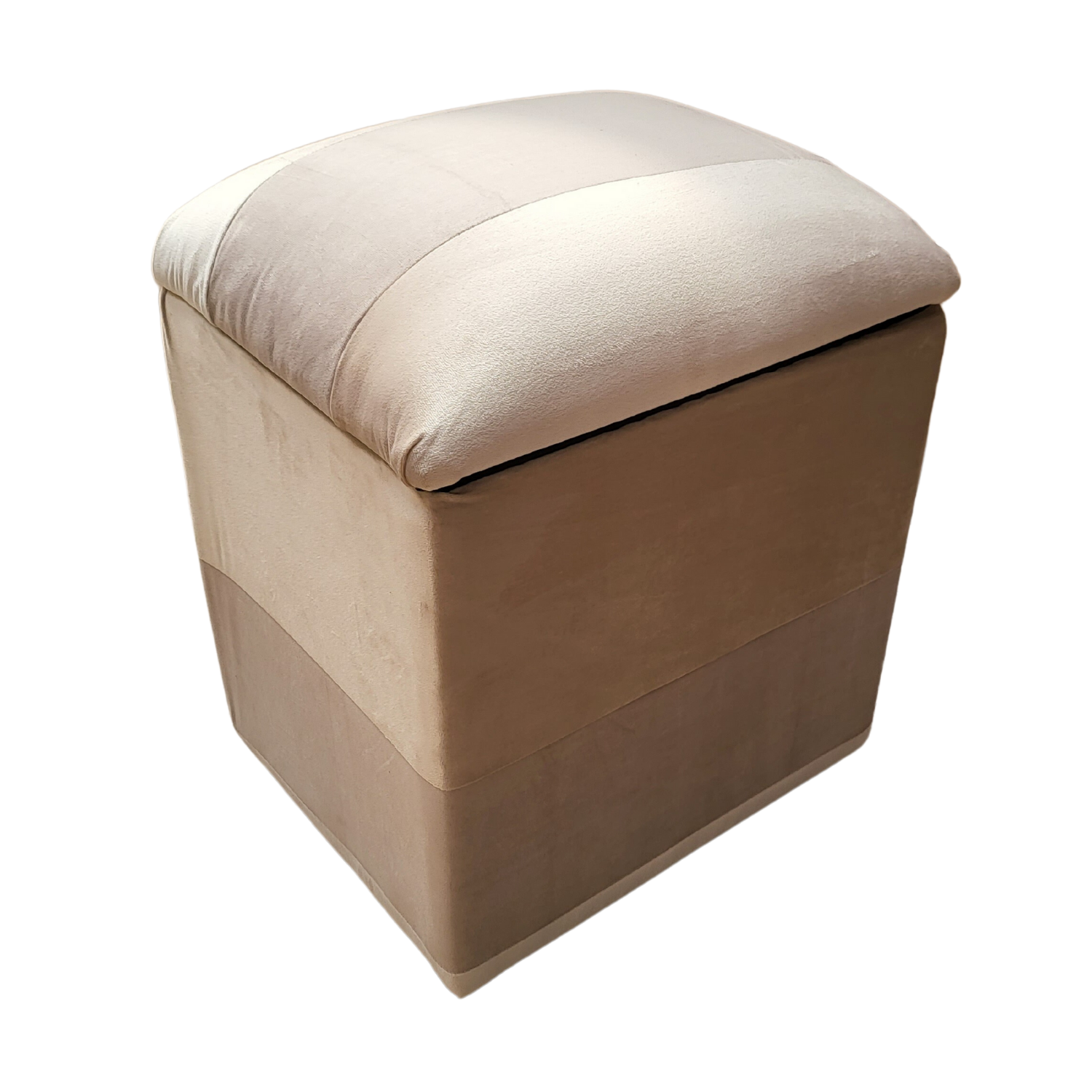POUF MUEBLES RIMAR FELPA BEIGE BAUL BICOLOR - 2