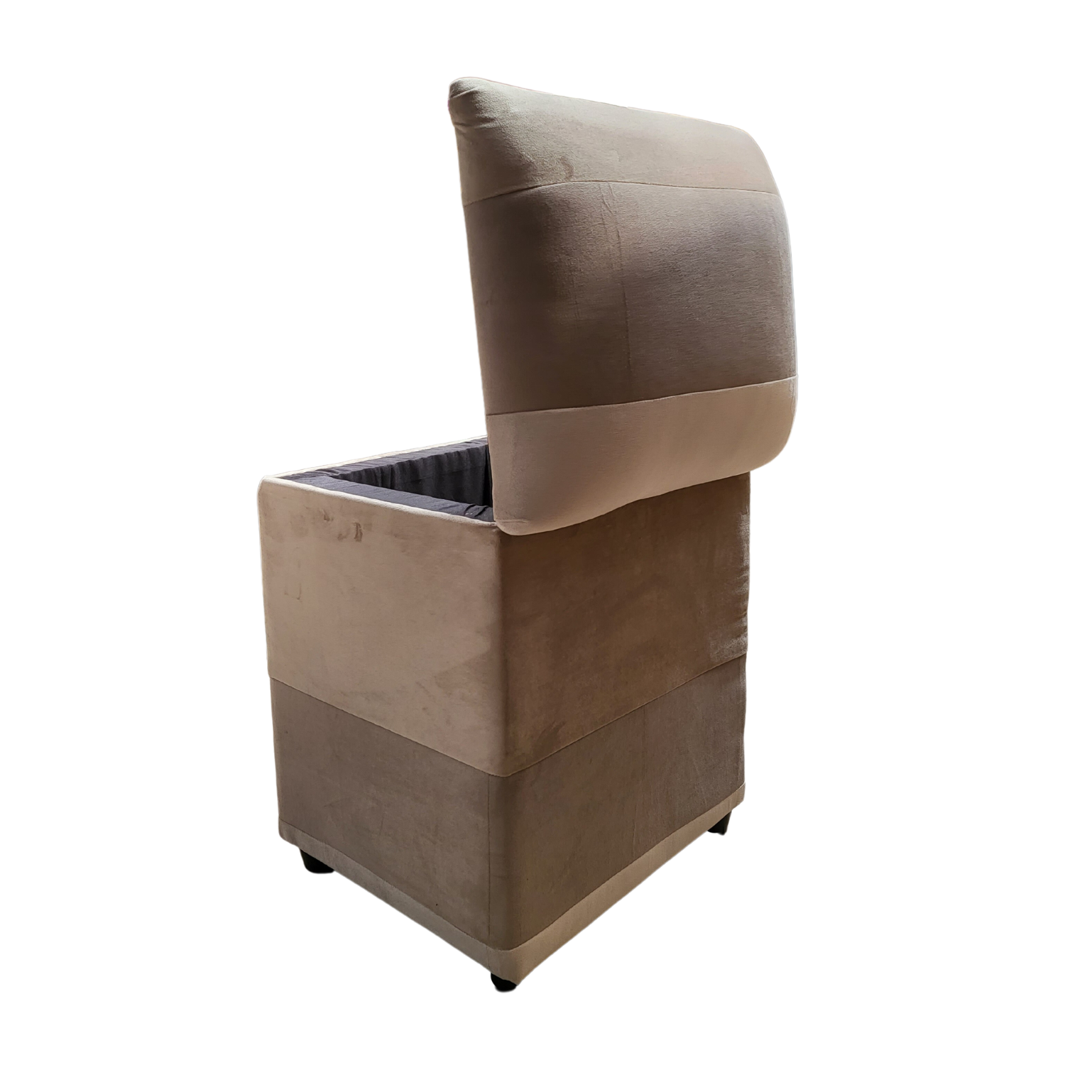 POUF MUEBLES RIMAR FELPA BEIGE BAUL BICOLOR - 4