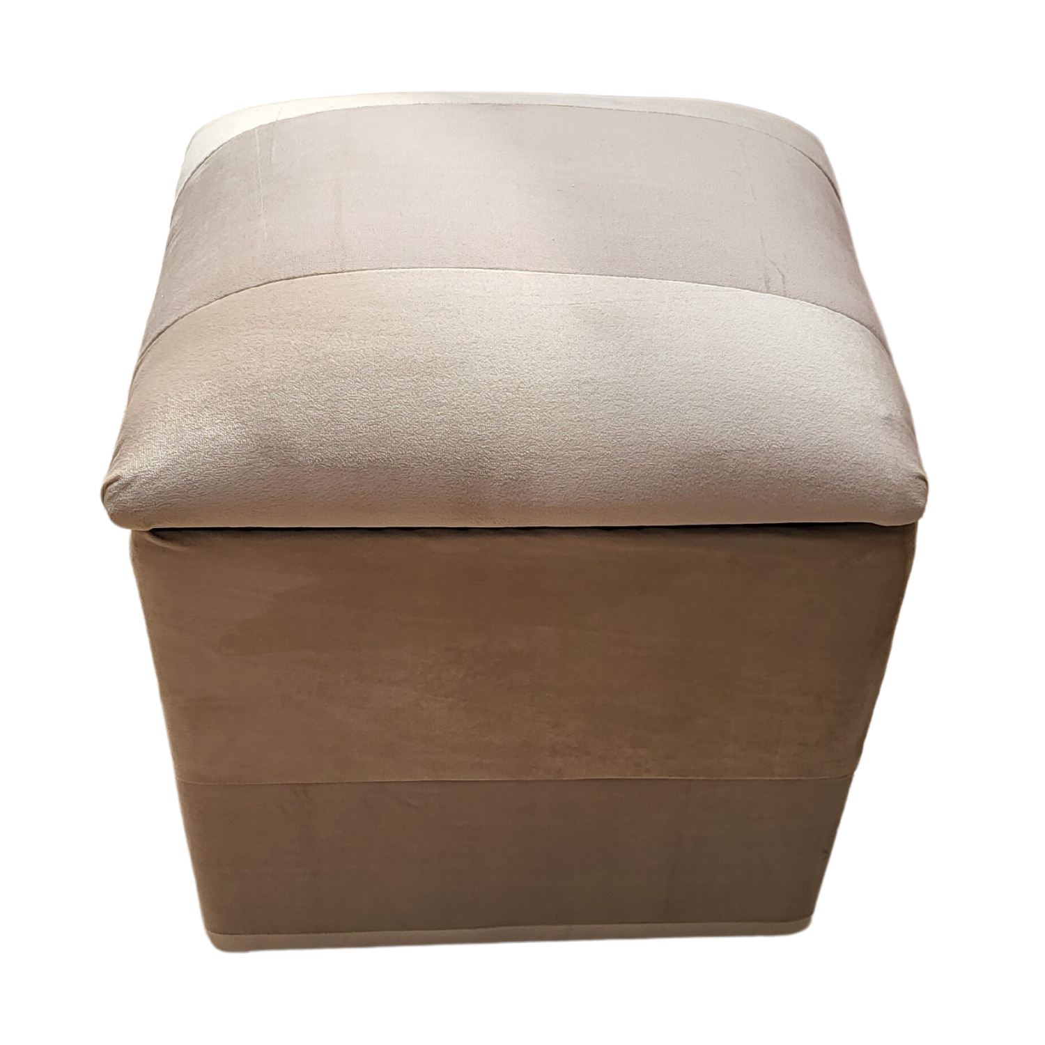 POUF MUEBLES RIMAR FELPA BEIGE BAUL BICOLOR - 5