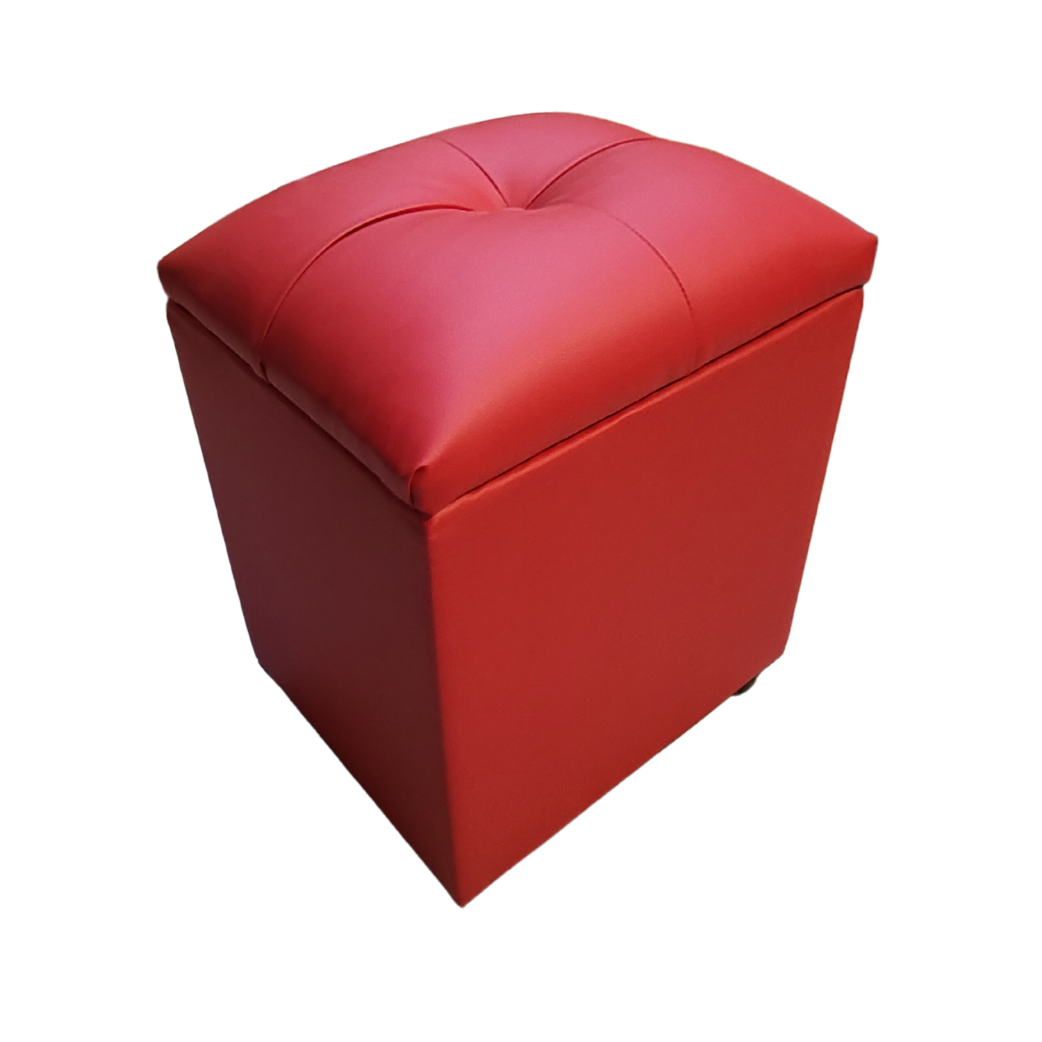 POUF MUEBLES RIMAR ROJO BAUL ECO CUERO - 2