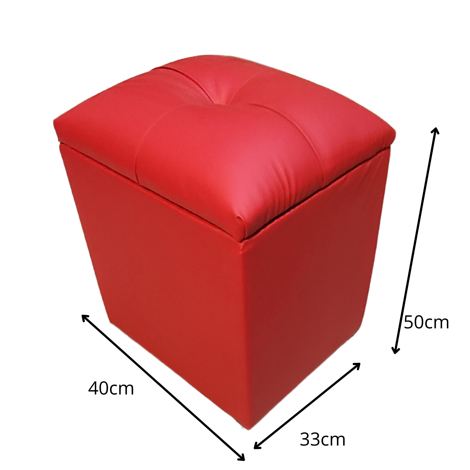 POUF MUEBLES RIMAR ROJO BAUL ECO CUERO - 3