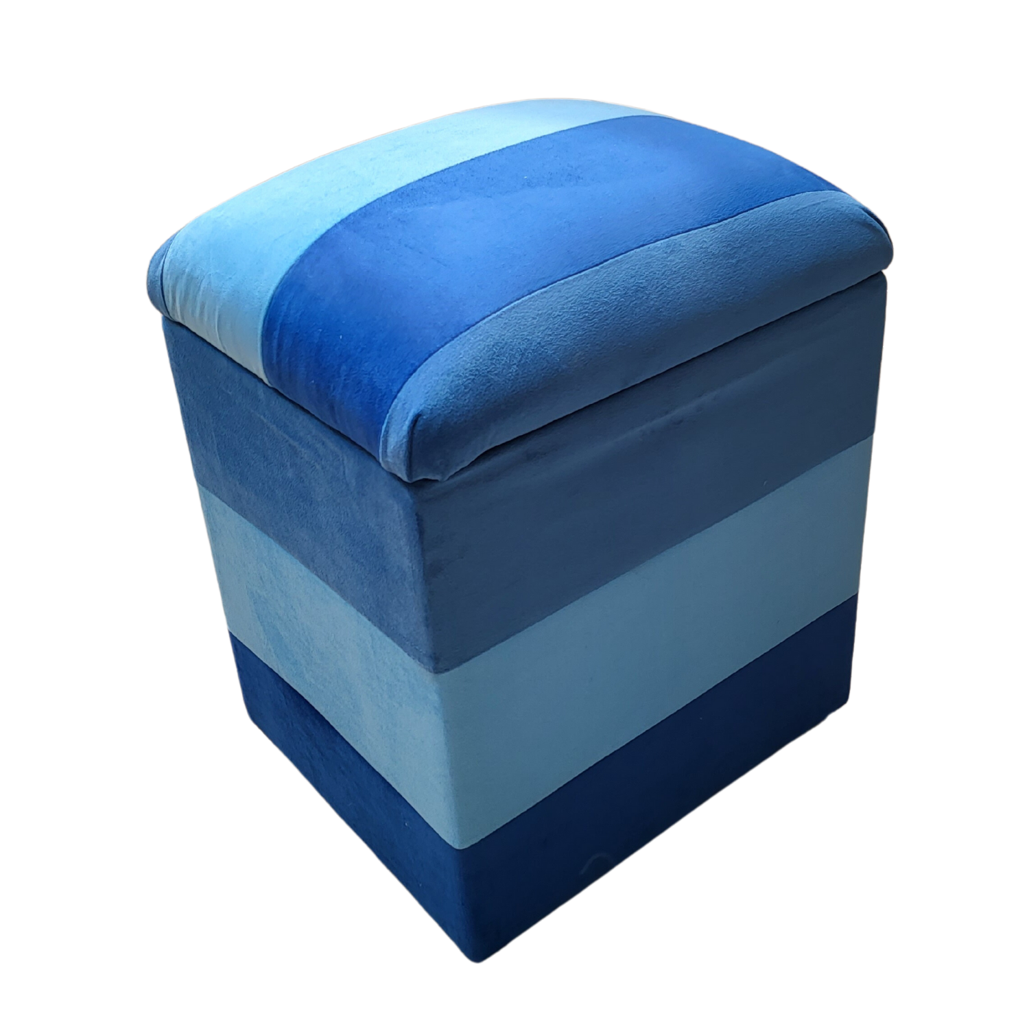POUF MUEBLES RIMAR FELPA AZUL BAUL ES BICOLOR - 2
