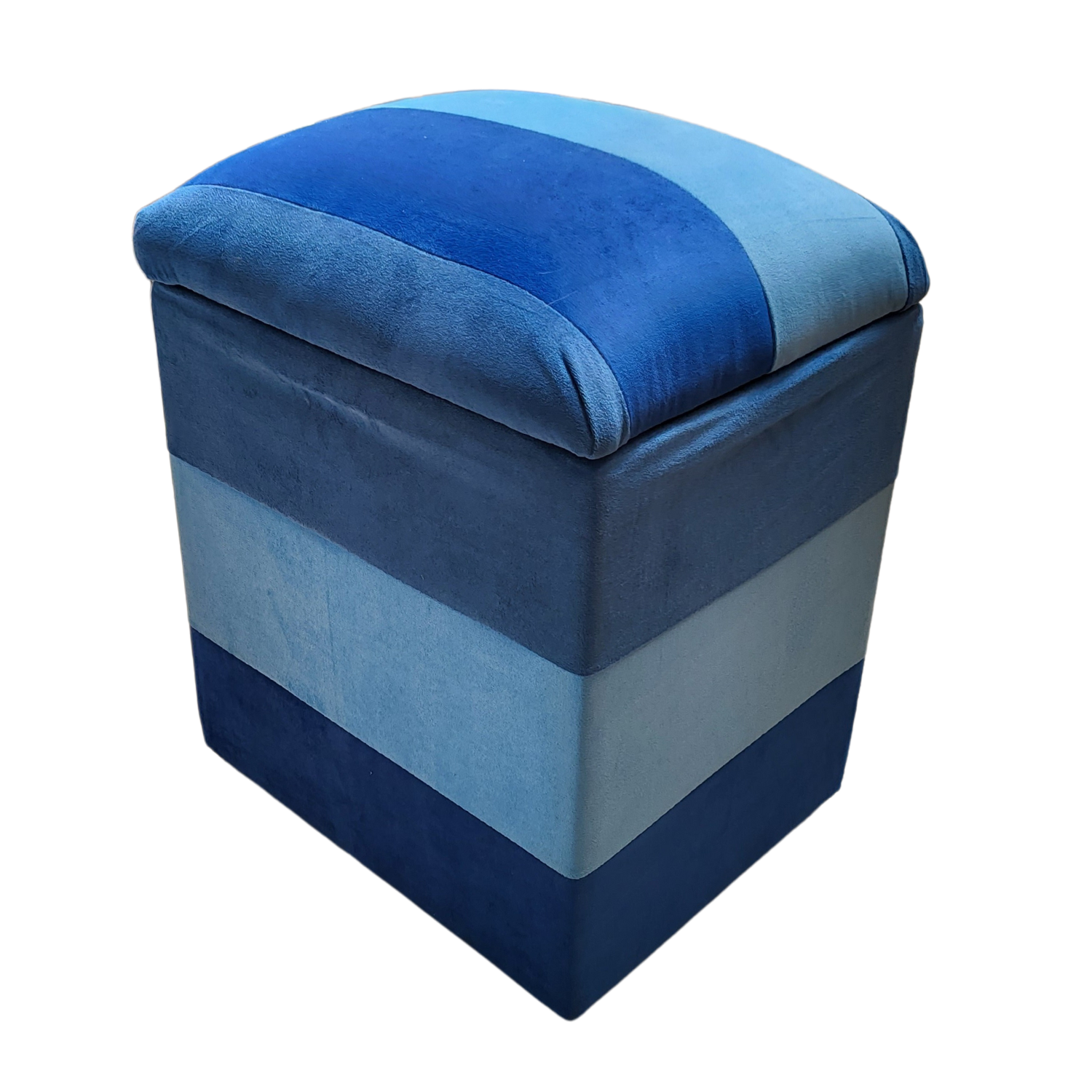 POUF MUEBLES RIMAR FELPA AZUL BAUL ES BICOLOR - 3