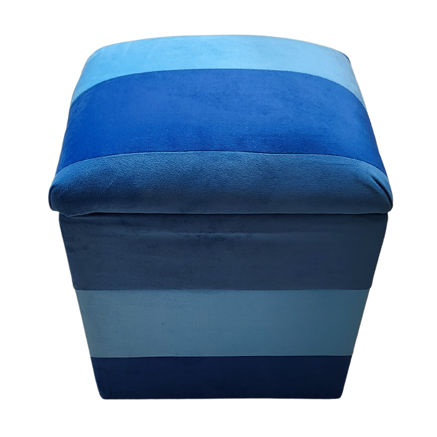POUF MUEBLES RIMAR FELPA AZUL BAUL ES BICOLOR - 4