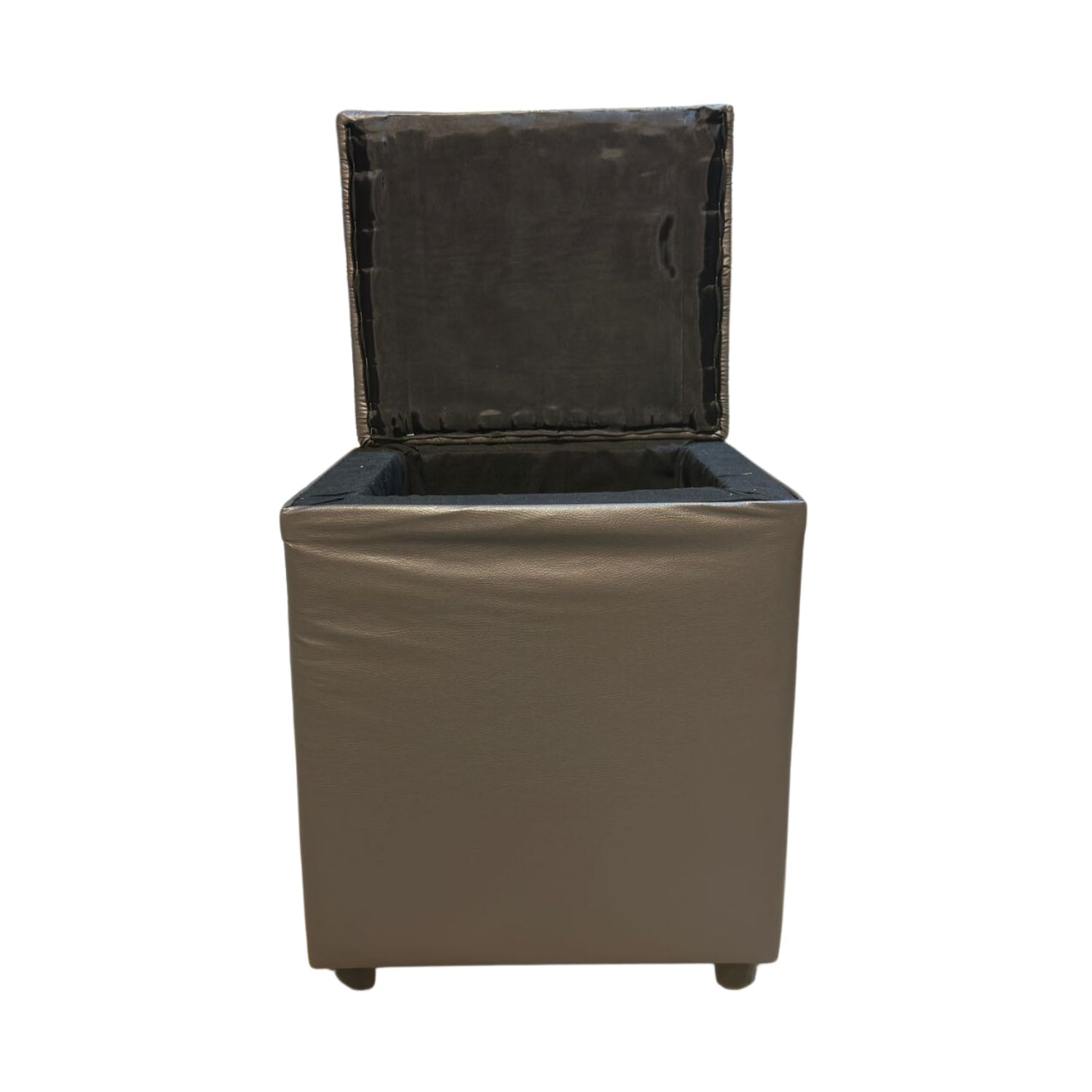 POUF MUEBLES RIMAR GRIS BAUL ECO CUERO - 4