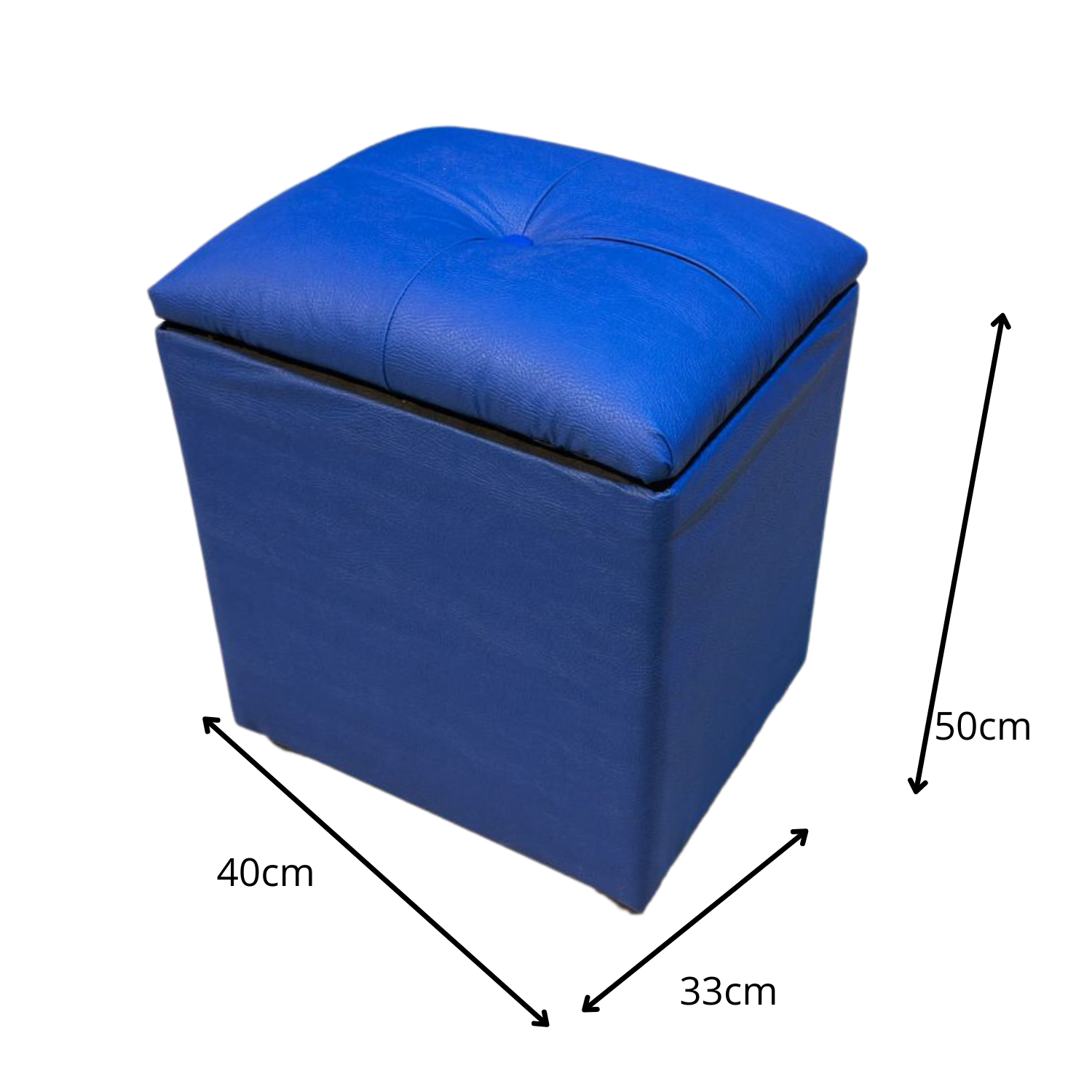 POUF MUEBLES RIMAR AZUL BAUL ECO CUERO - 3