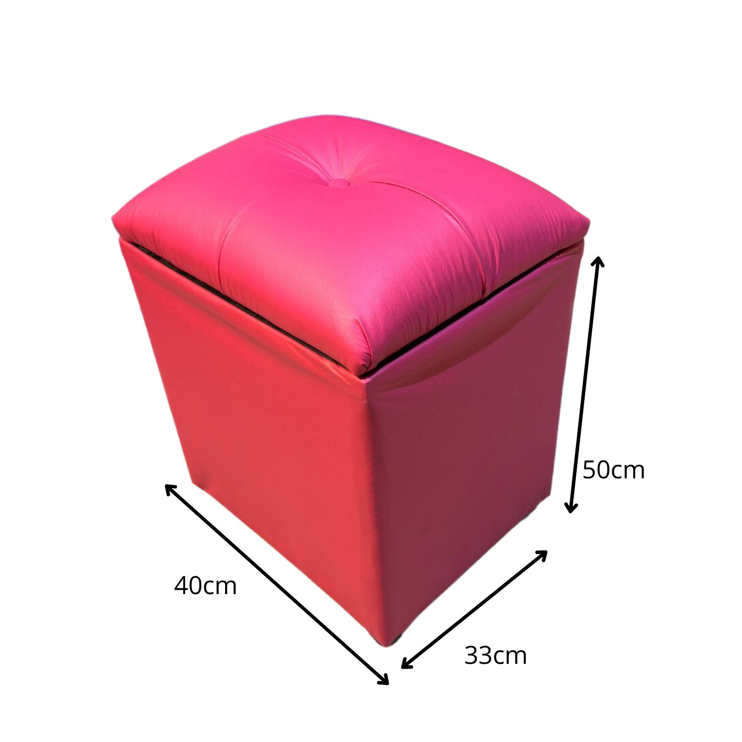POUF MUEBLES RIMAR FUCSIA BAUL ECO CUERO - 3